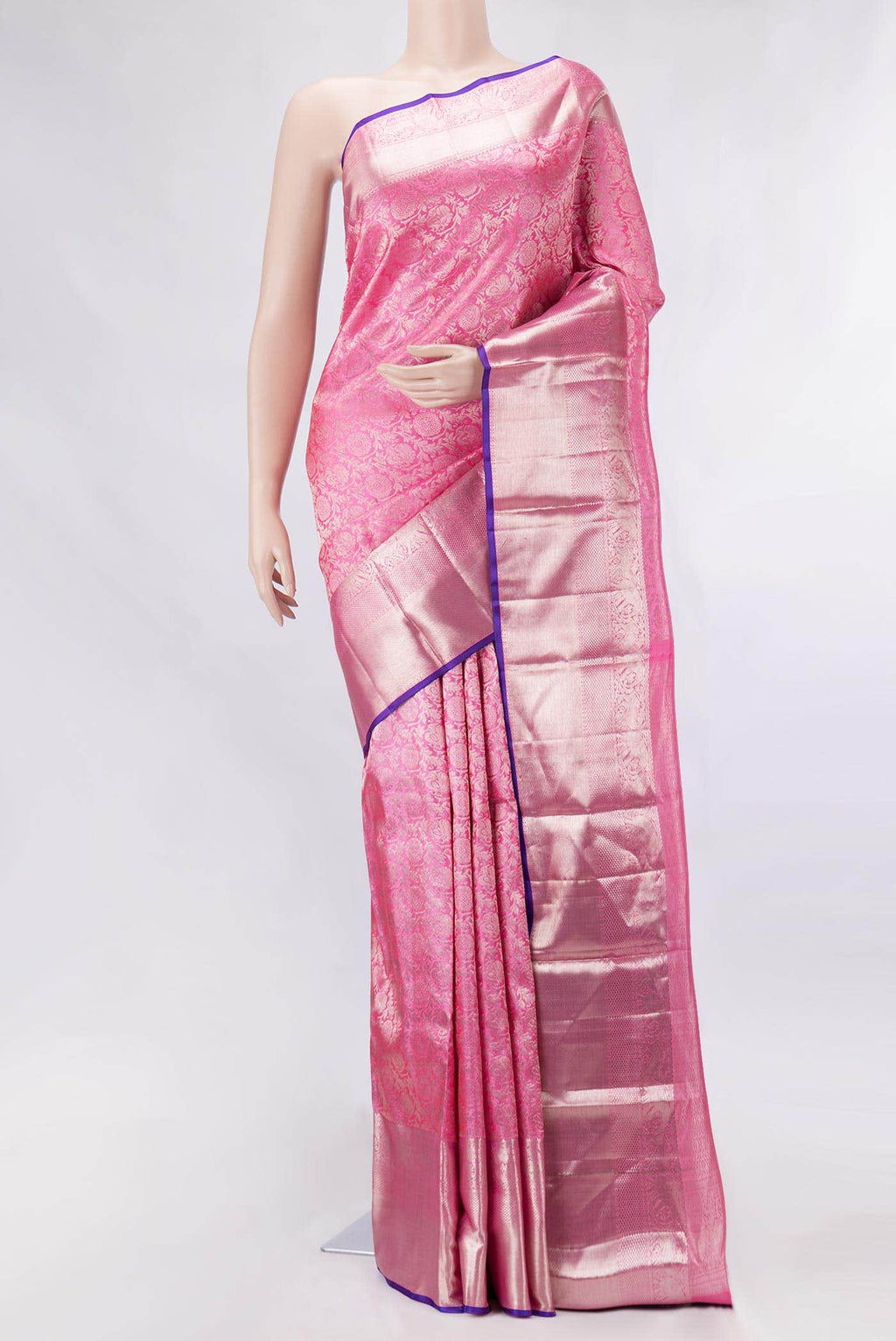 Pink Dual Tone Kanchipuram Silk Saree