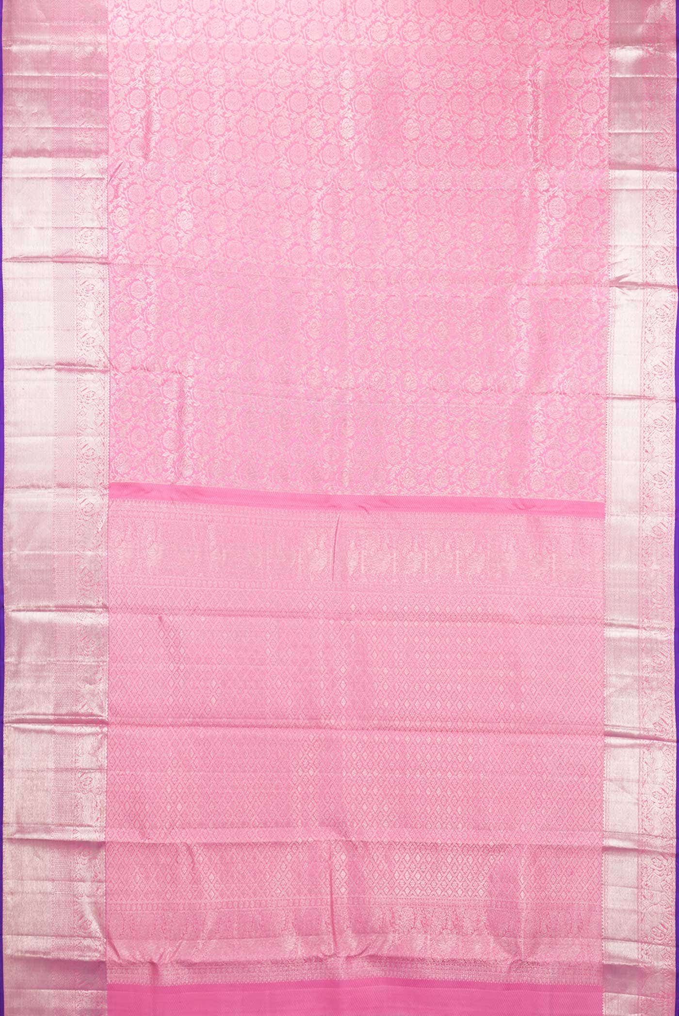 Pink Dual Tone Kanchipuram Silk Saree