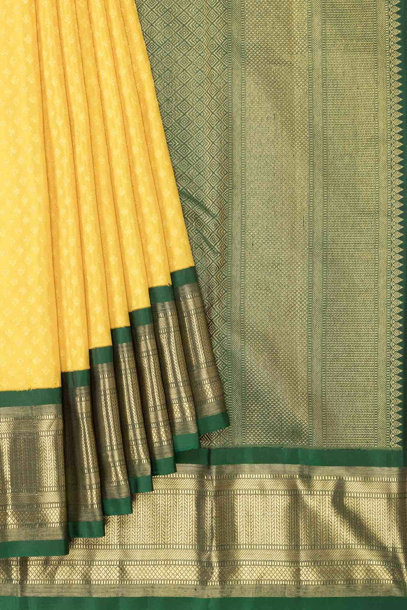 Yellow Dual Tone Kanchipuram Silk Saree