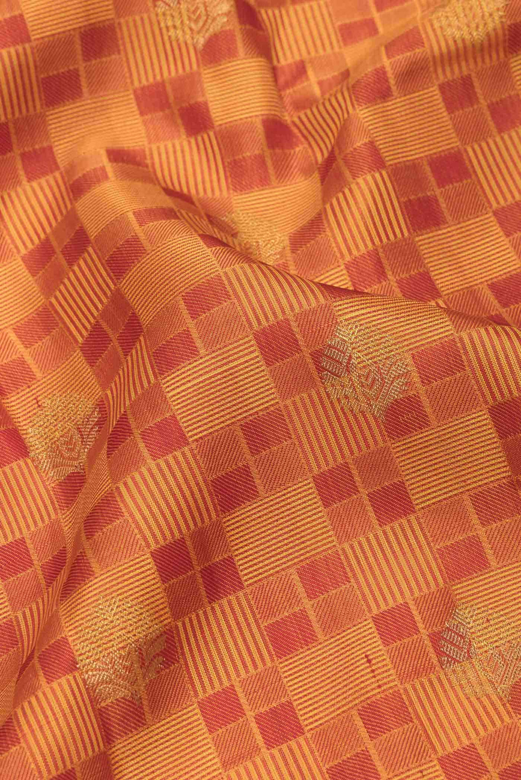 Pure Silk Pure Zari Mustard Dual Tone Kanchipuram Saree