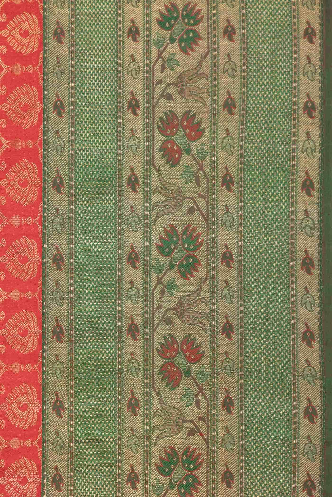 Pure Silk Pure Zari Red Dual Tone Kanchipuram Saree