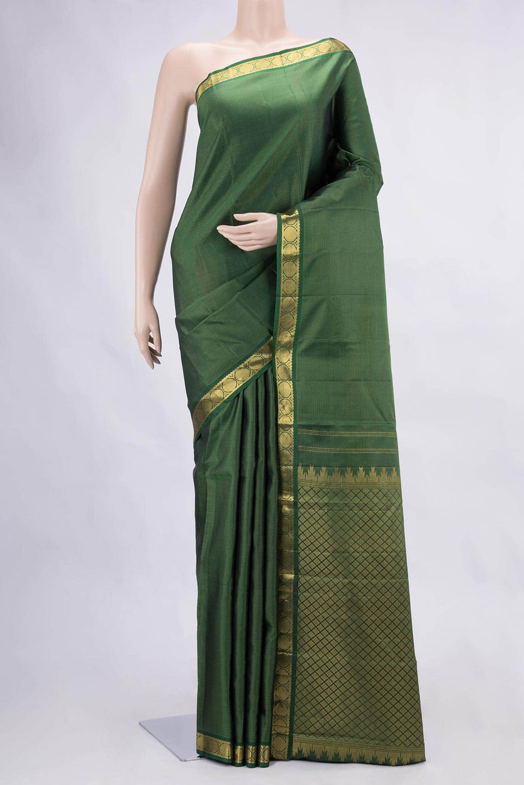 Green Dual Tone Kanchipuram Silk Saree
