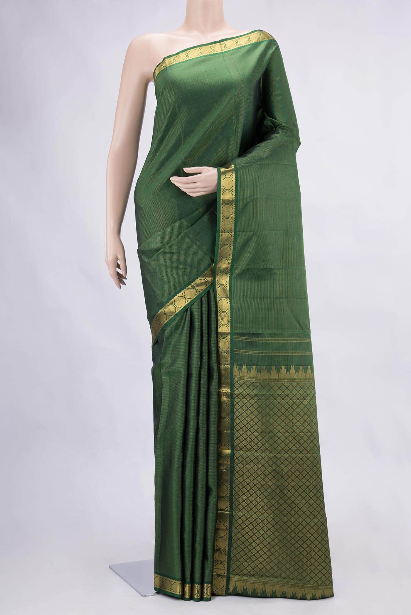 Green Dual Tone Kanchipuram Silk Saree