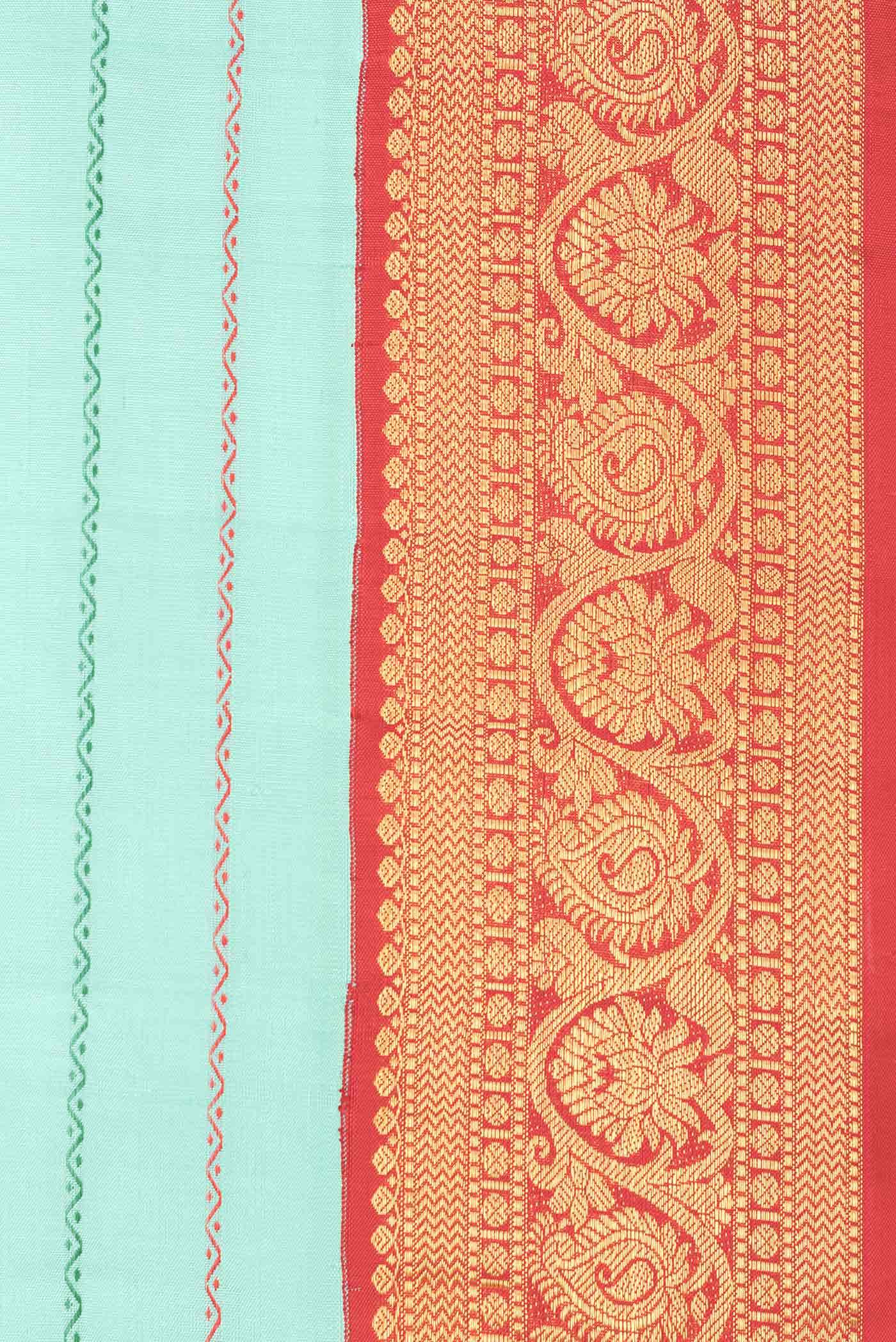 Pure Silk Pure Zari Sky Blue Dual Tone Kanchipuram Saree