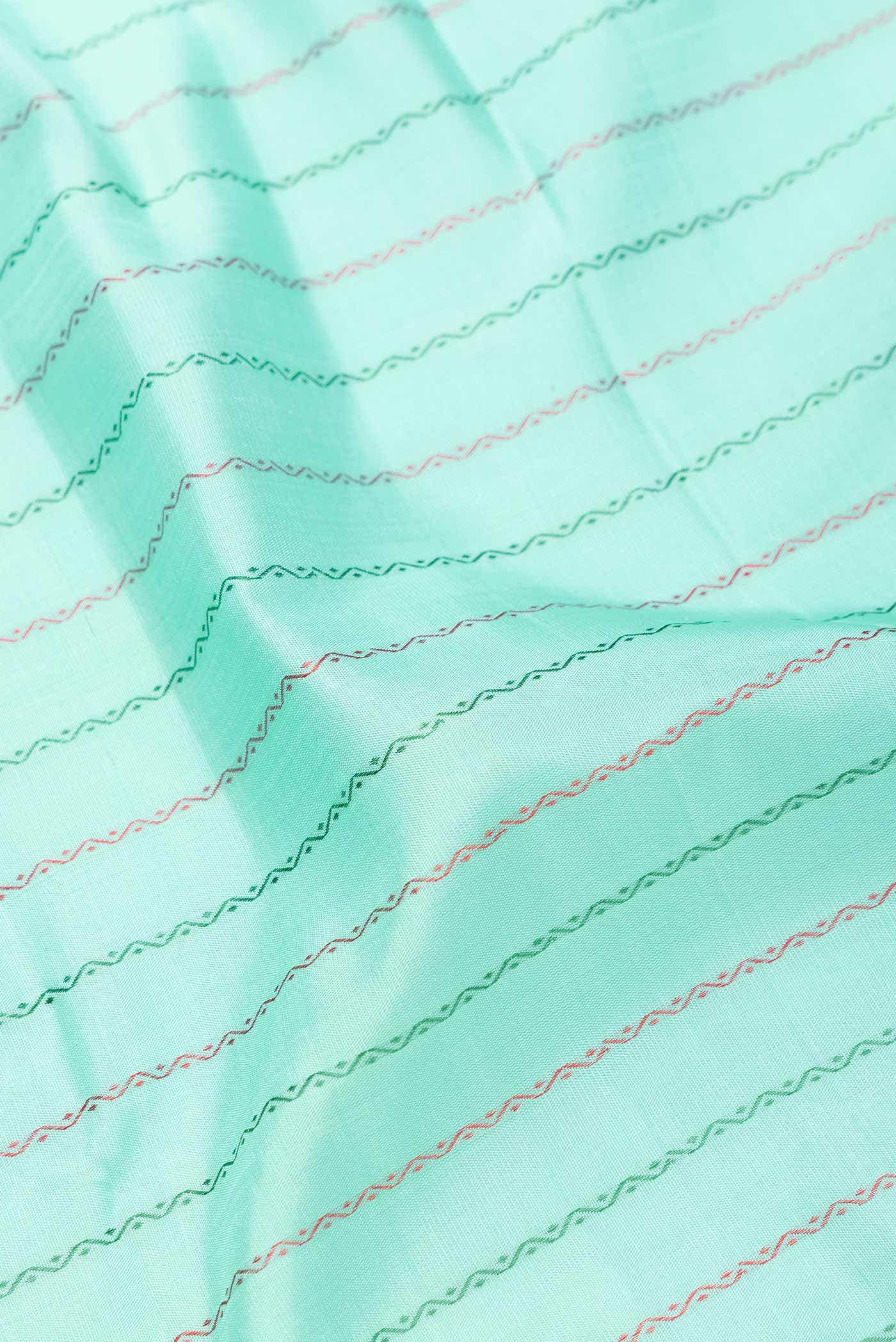 Pure Silk Pure Zari Sky Blue Dual Tone Kanjivaram Saree