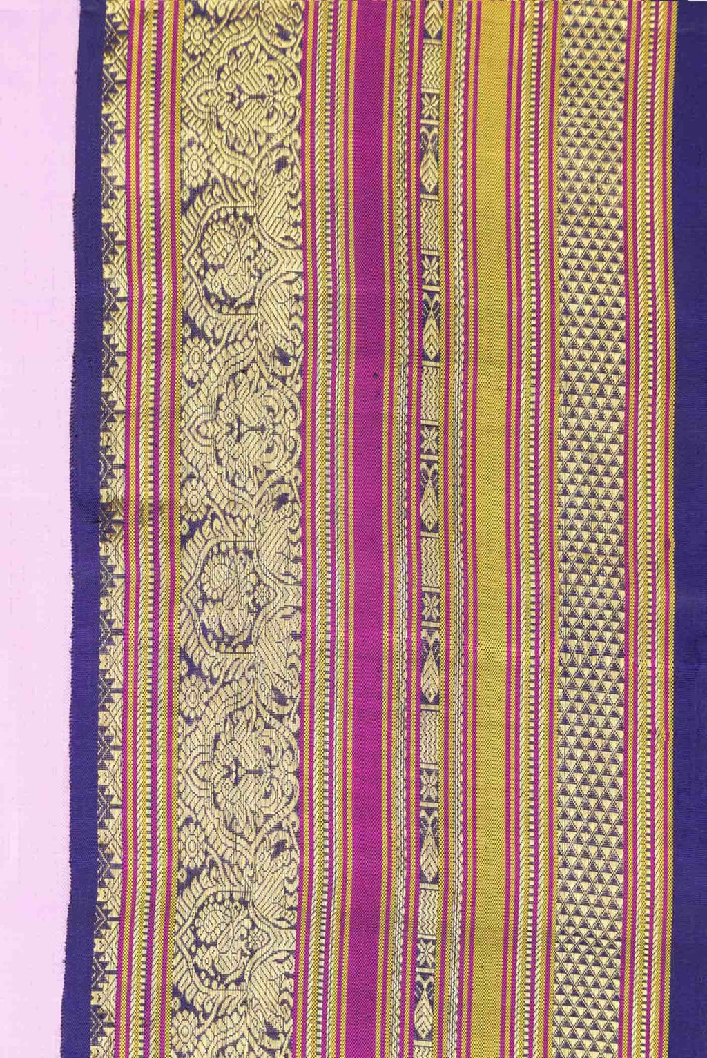 Pure Silk Pure Zari Black and Orange Dual Tone Kanchipuram Saree
