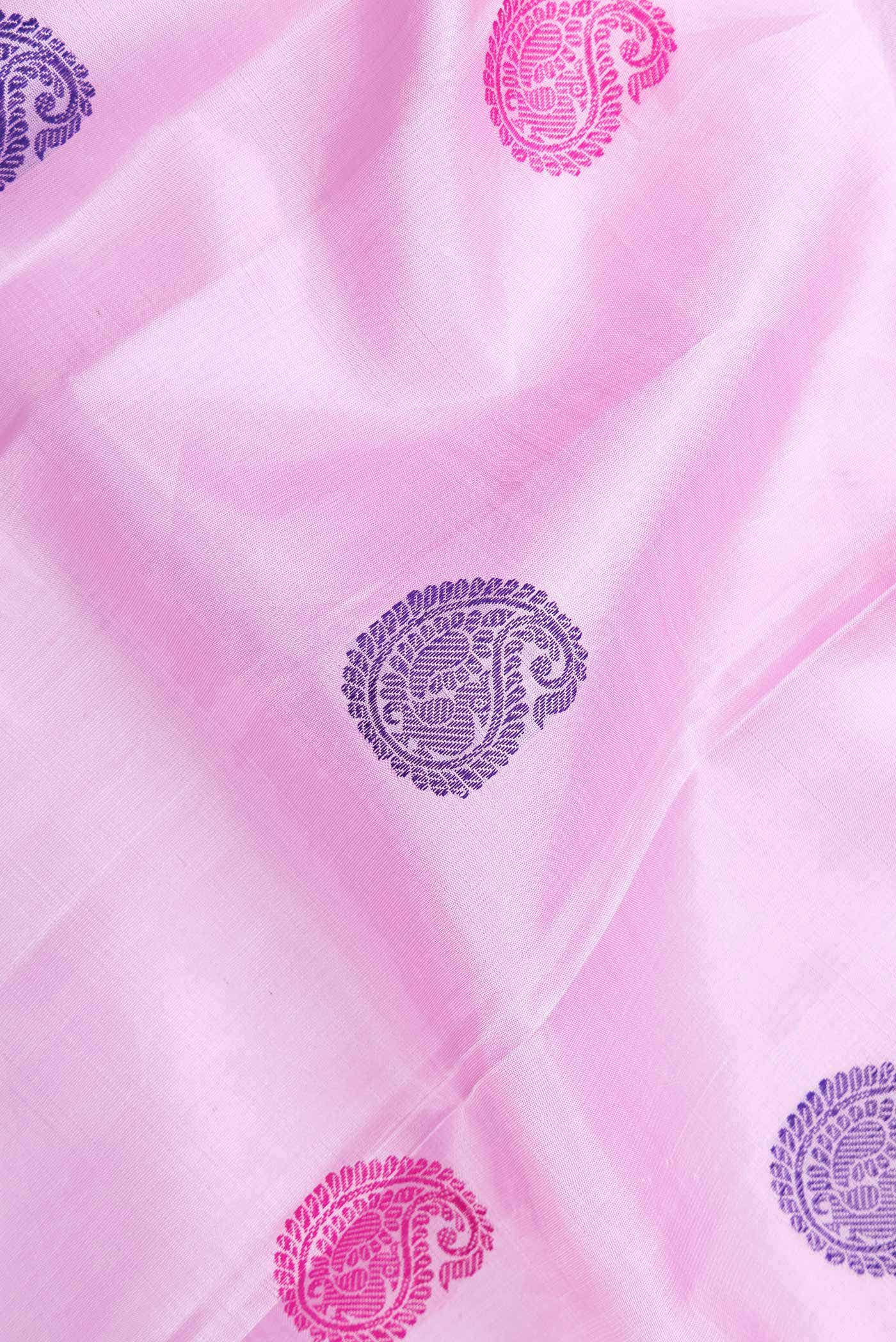 Pure Silk Pure Zari Black and Orange Dual Tone Kanchipuram Saree