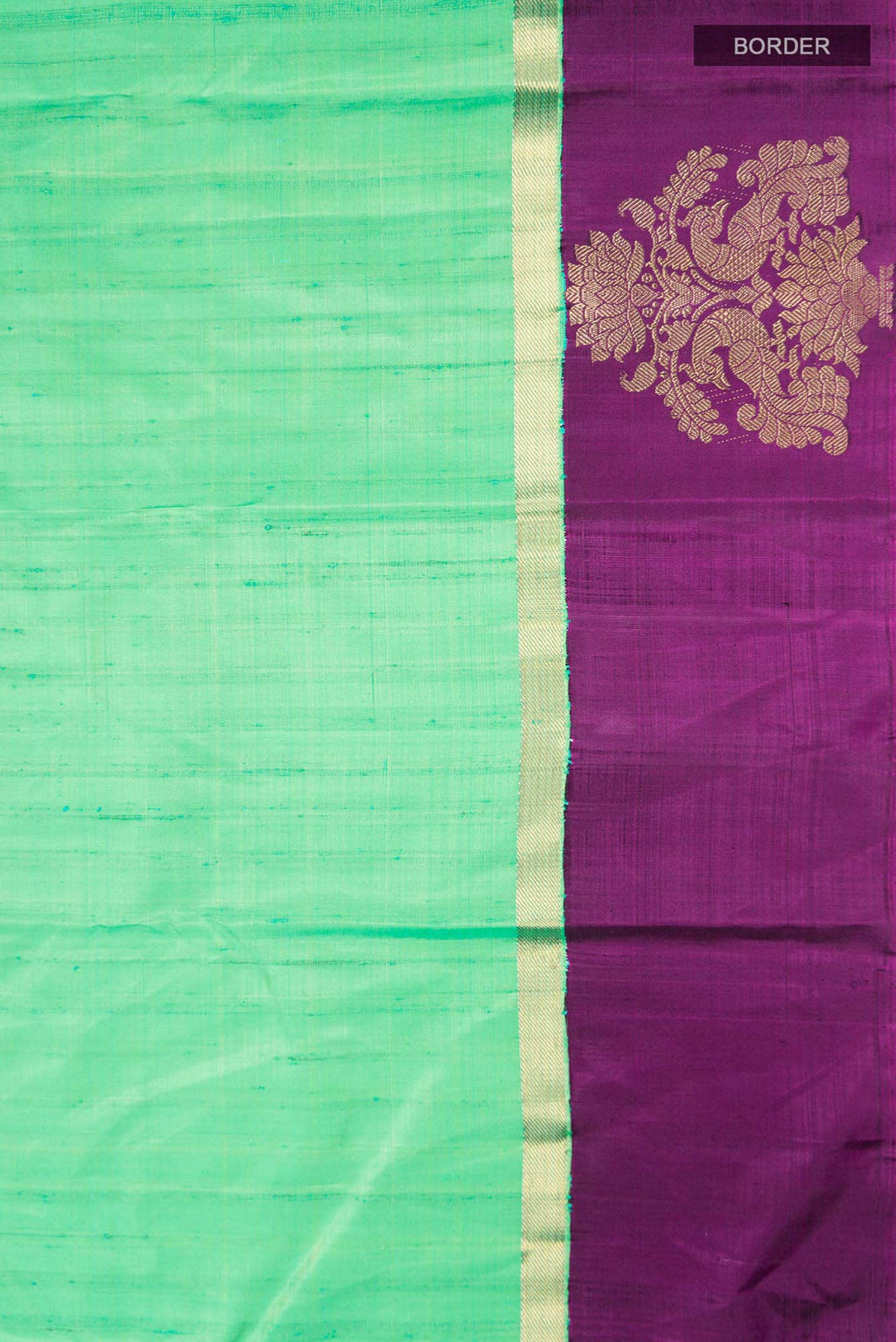 Green With Blue Dual Tone Kanchipuram Silk Saree