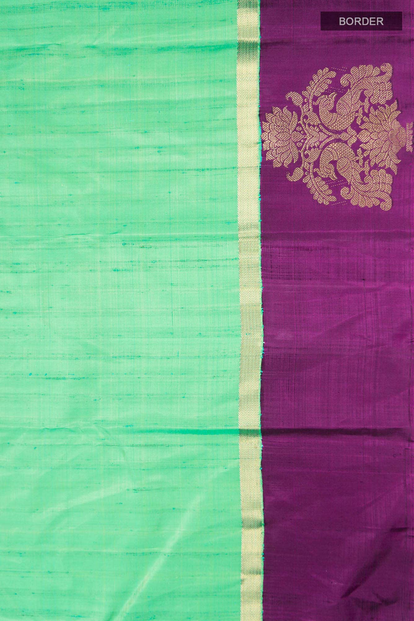 Green With Blue Dual Tone Kanchipuram Silk Saree