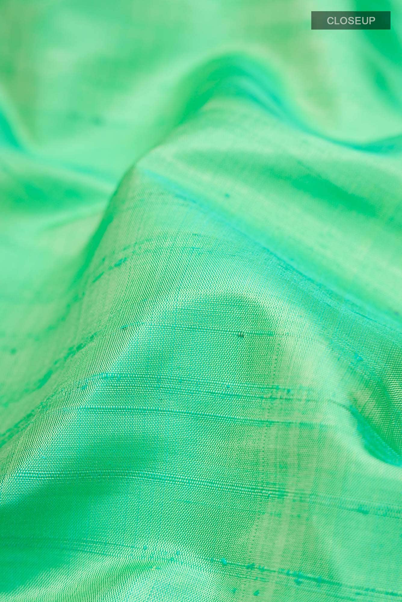 Green With Blue Dual Tone Kanchipuram Silk Saree
