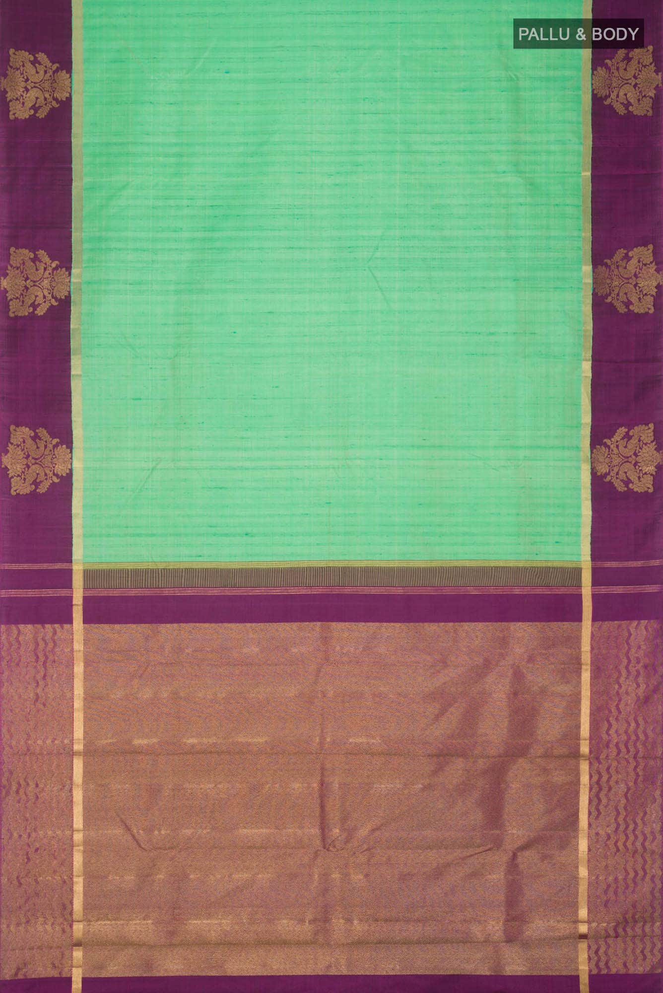 Green With Blue Dual Tone Kanchipuram Silk Saree
