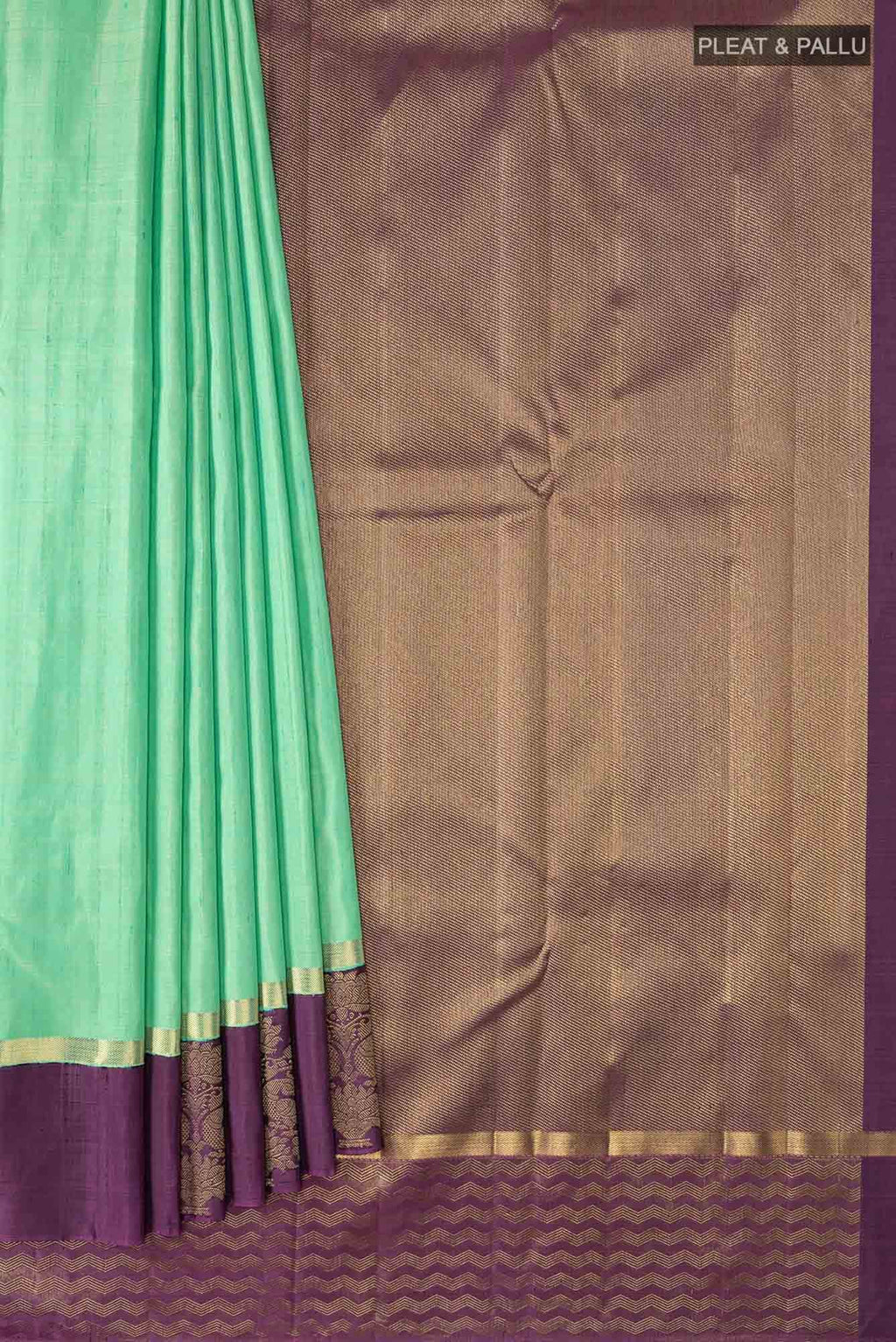 Green With Blue Dual Tone Kanchipuram Silk Saree
