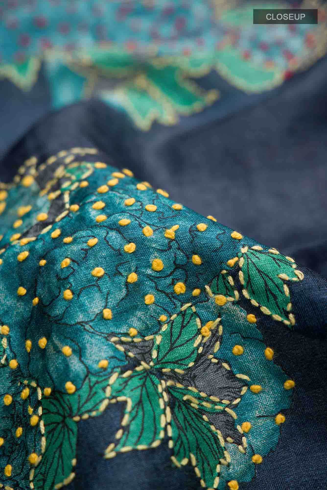 Blue Bhagalpuri Tussar Silk Saree