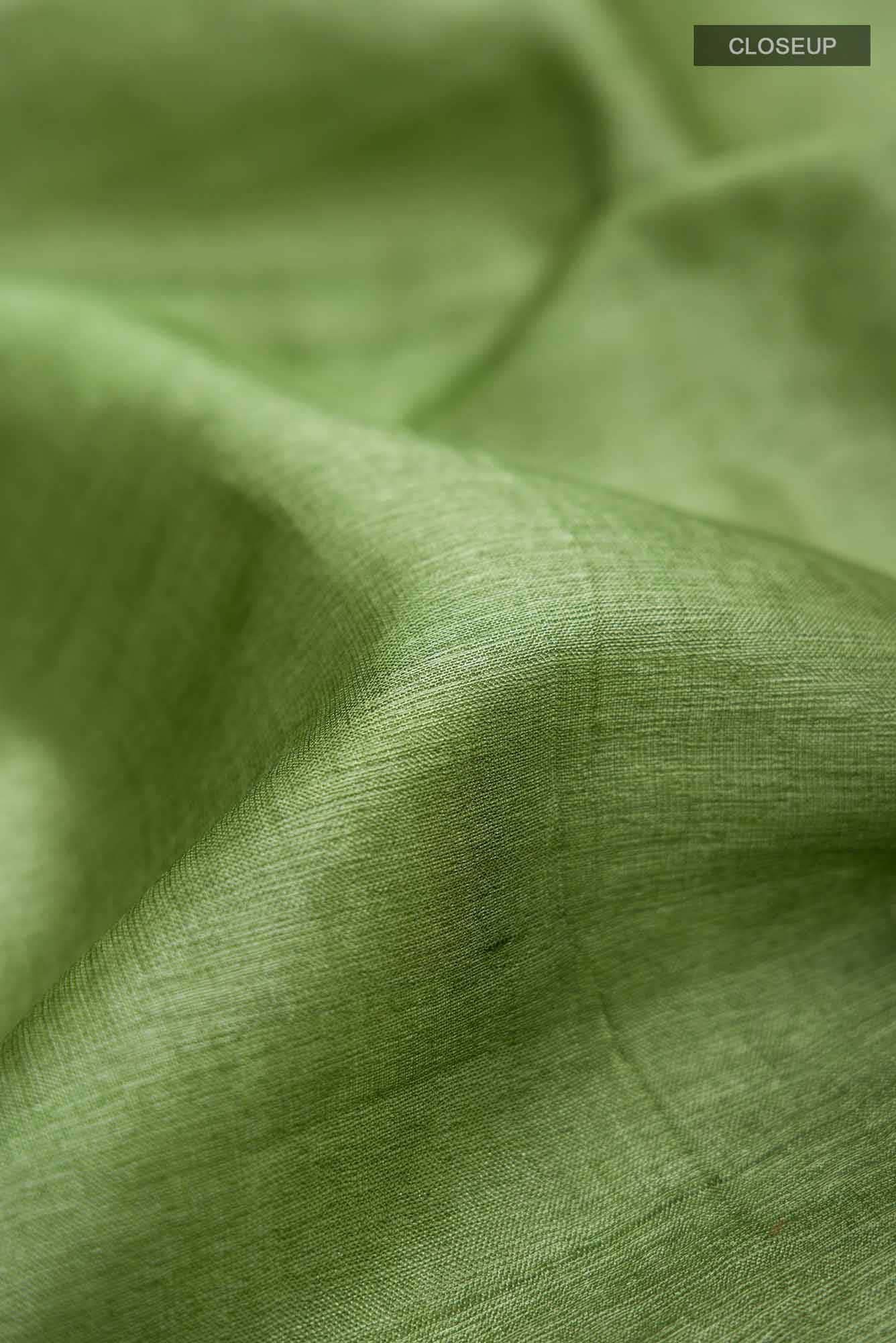 Green Bhagalpuri Tussar Silk Saree