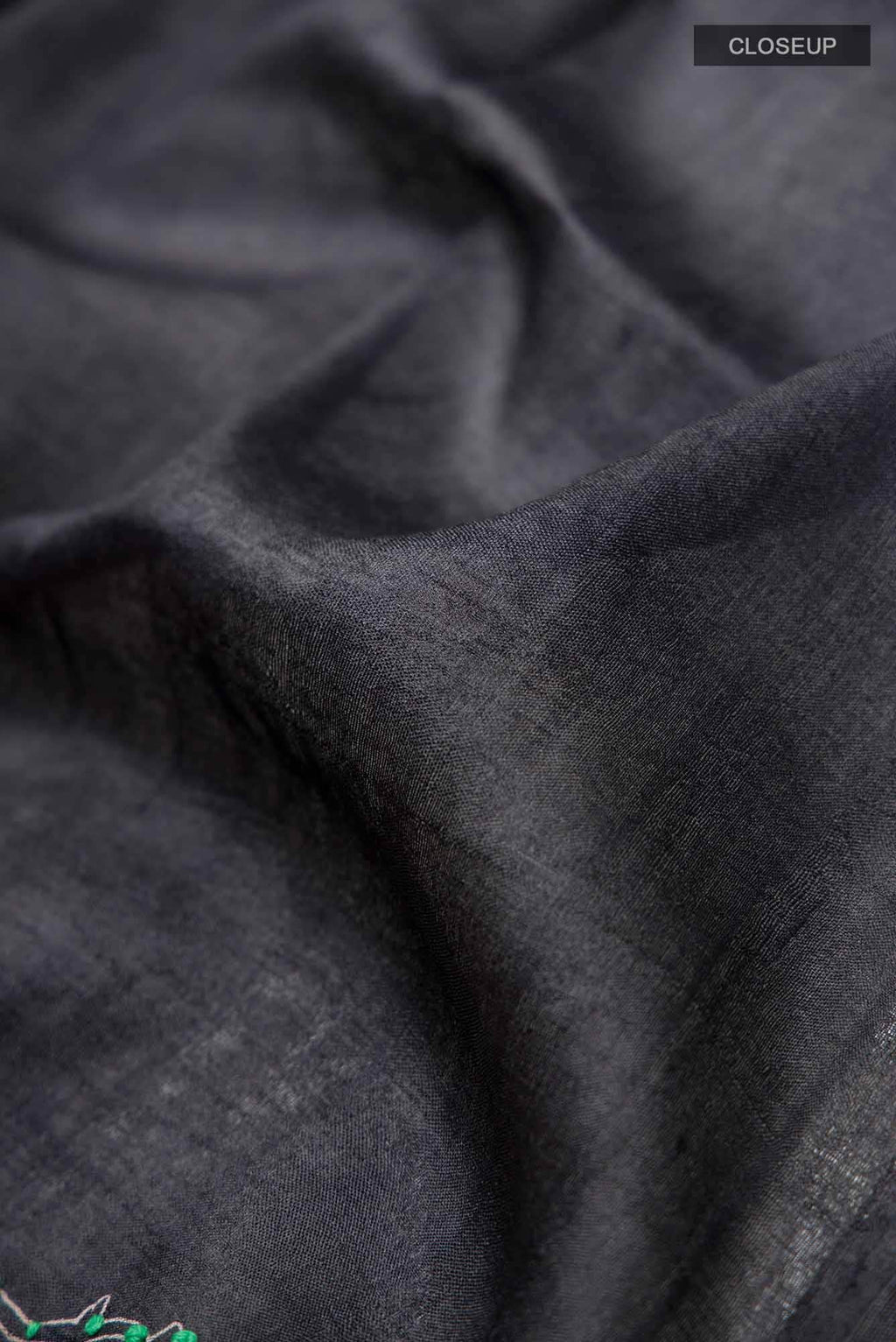 Black Bhagalpuri Tussar Silk Saree