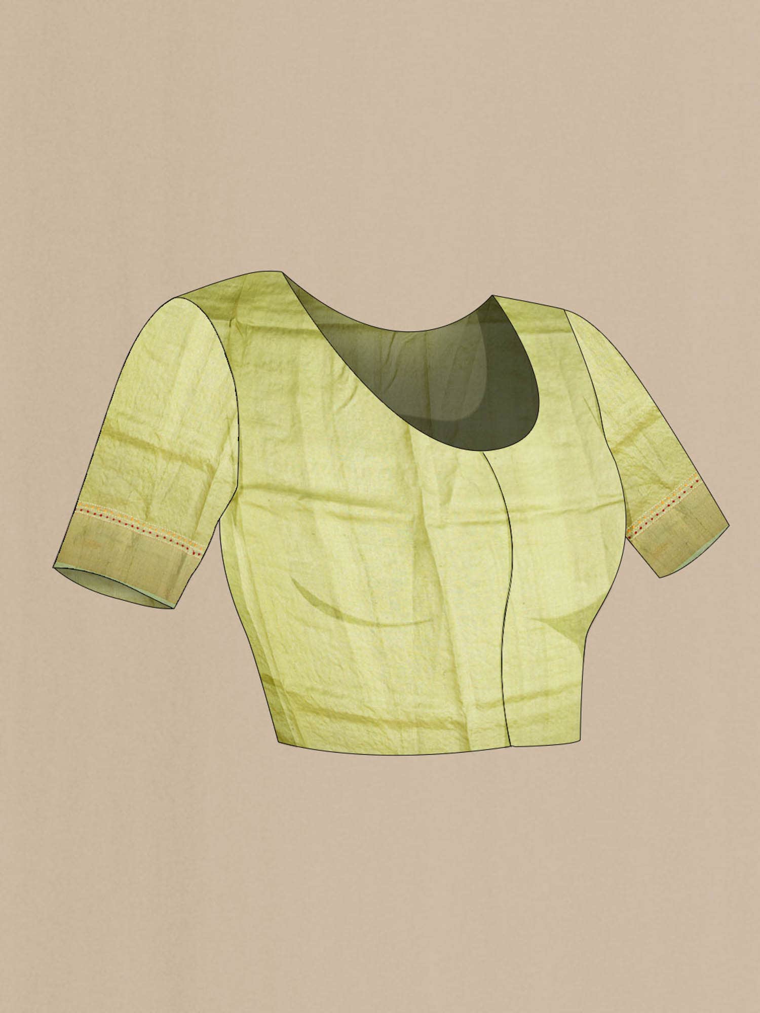 Green Bhagalpuri Tussar Silk Saree