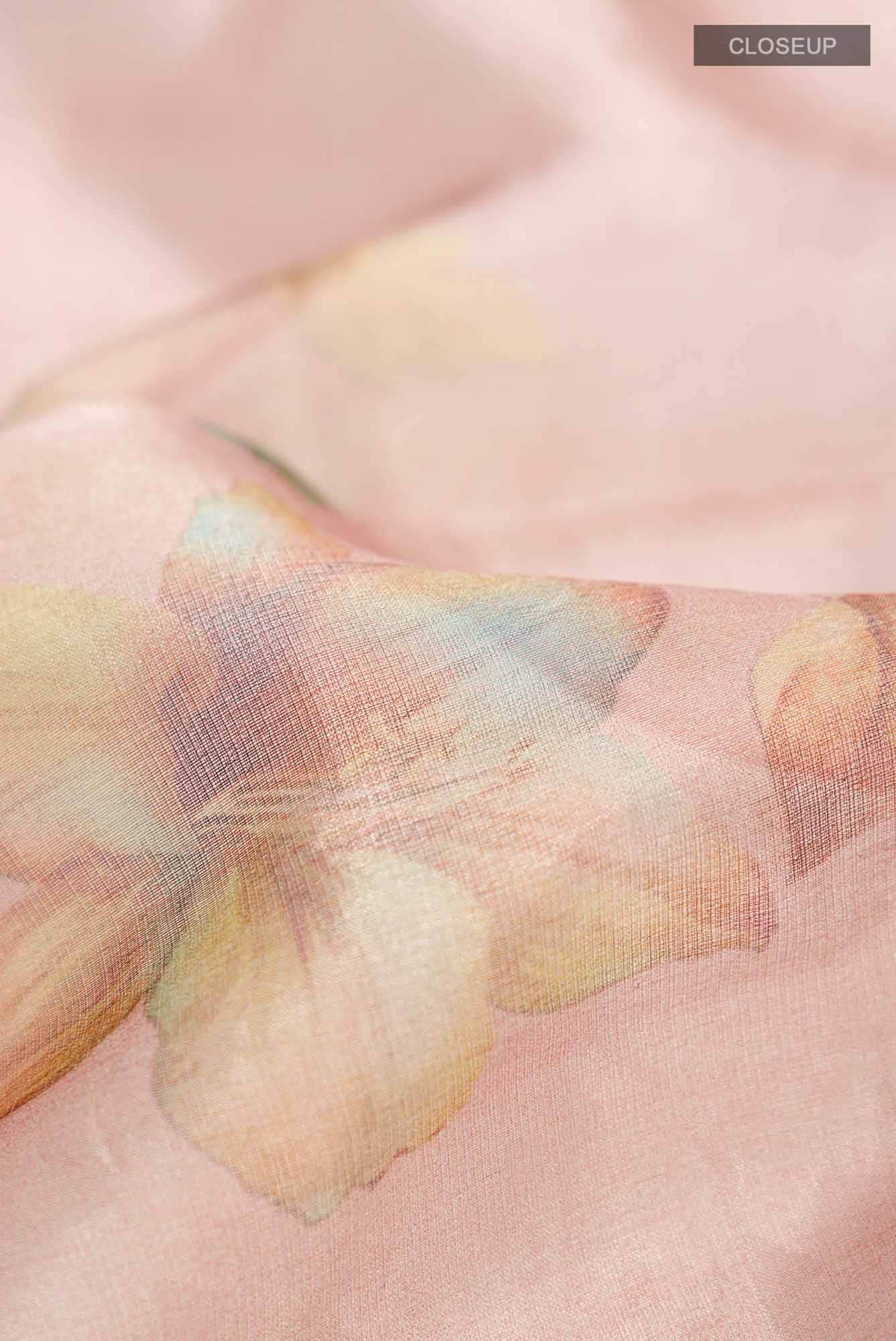 Rose Gold Tissue Silk Saree