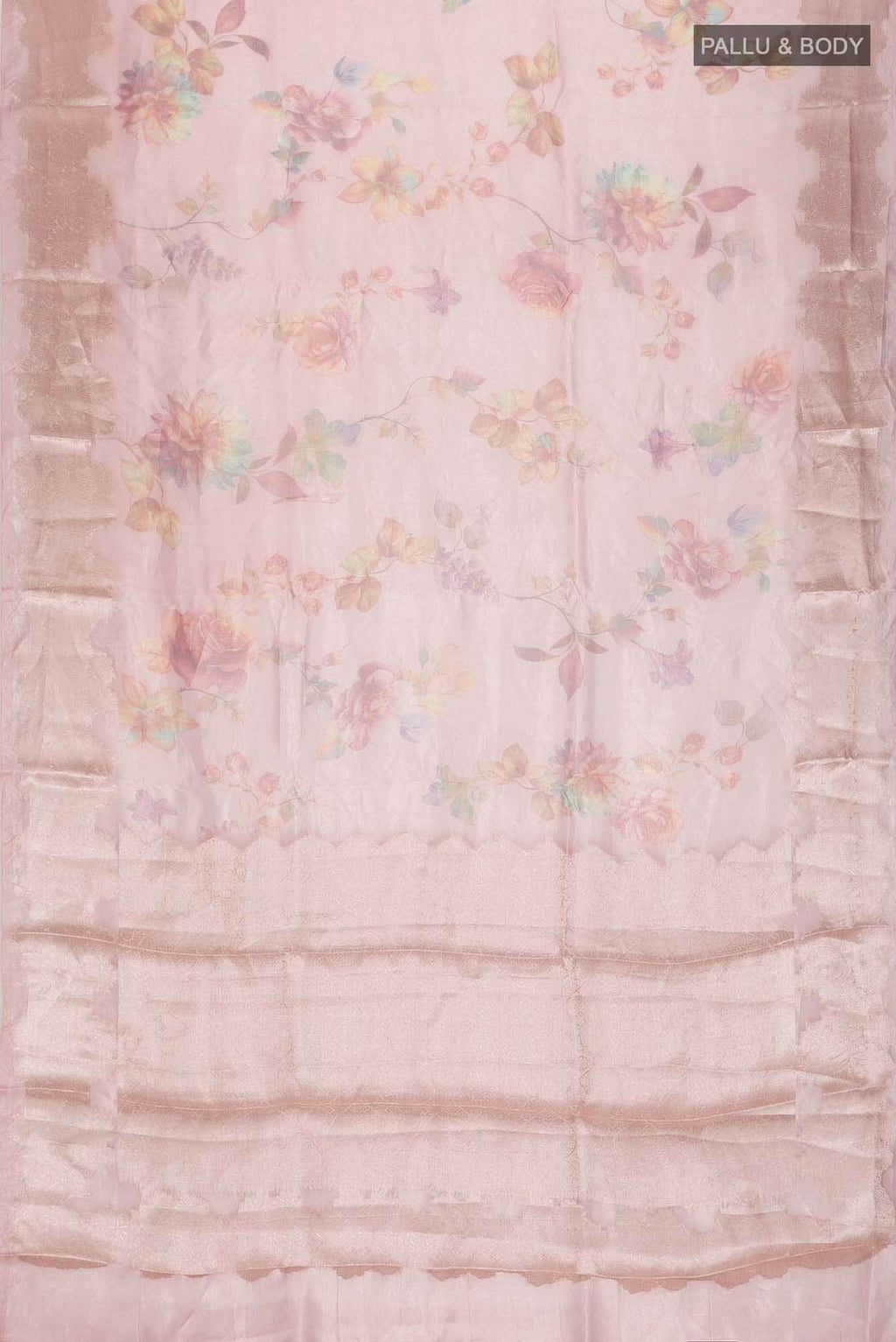 Rose Gold Tissue Silk Saree