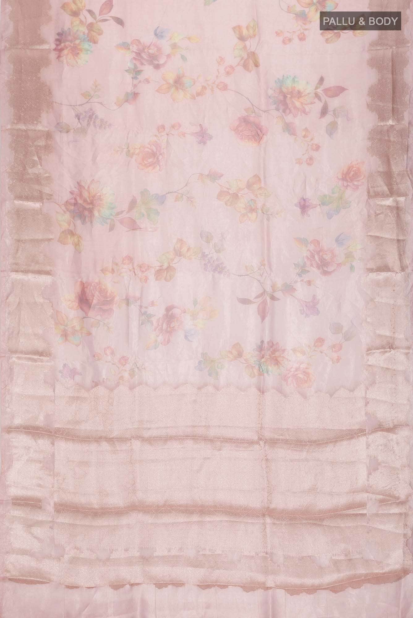 Rose Gold Tissue Silk Saree