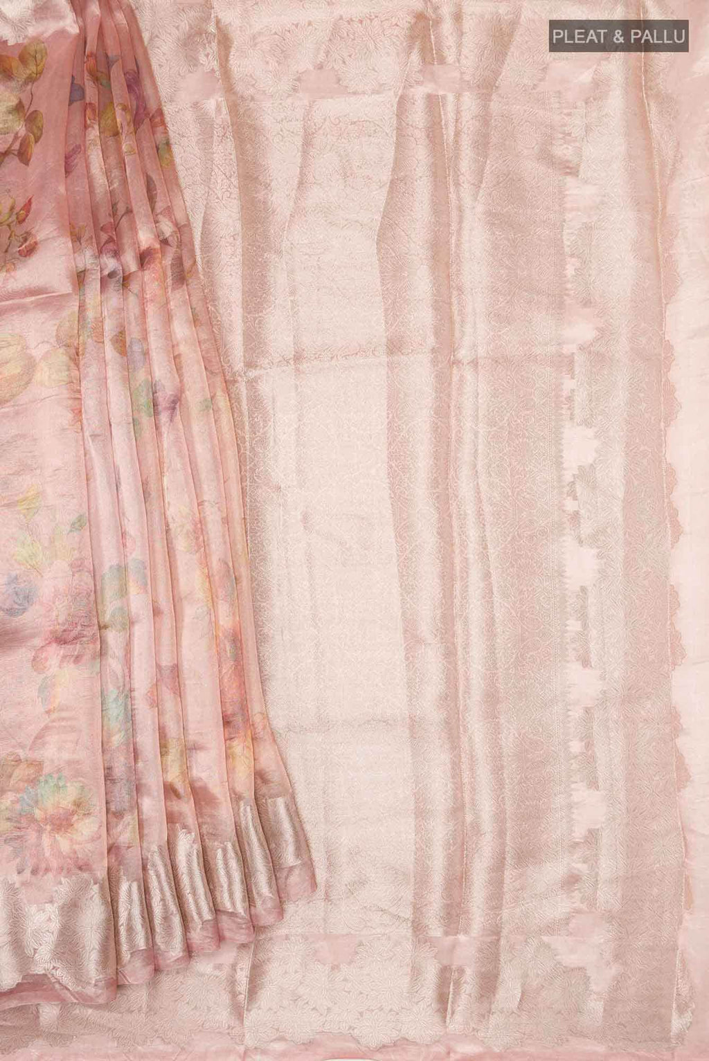 Rose Gold Tissue Silk Saree