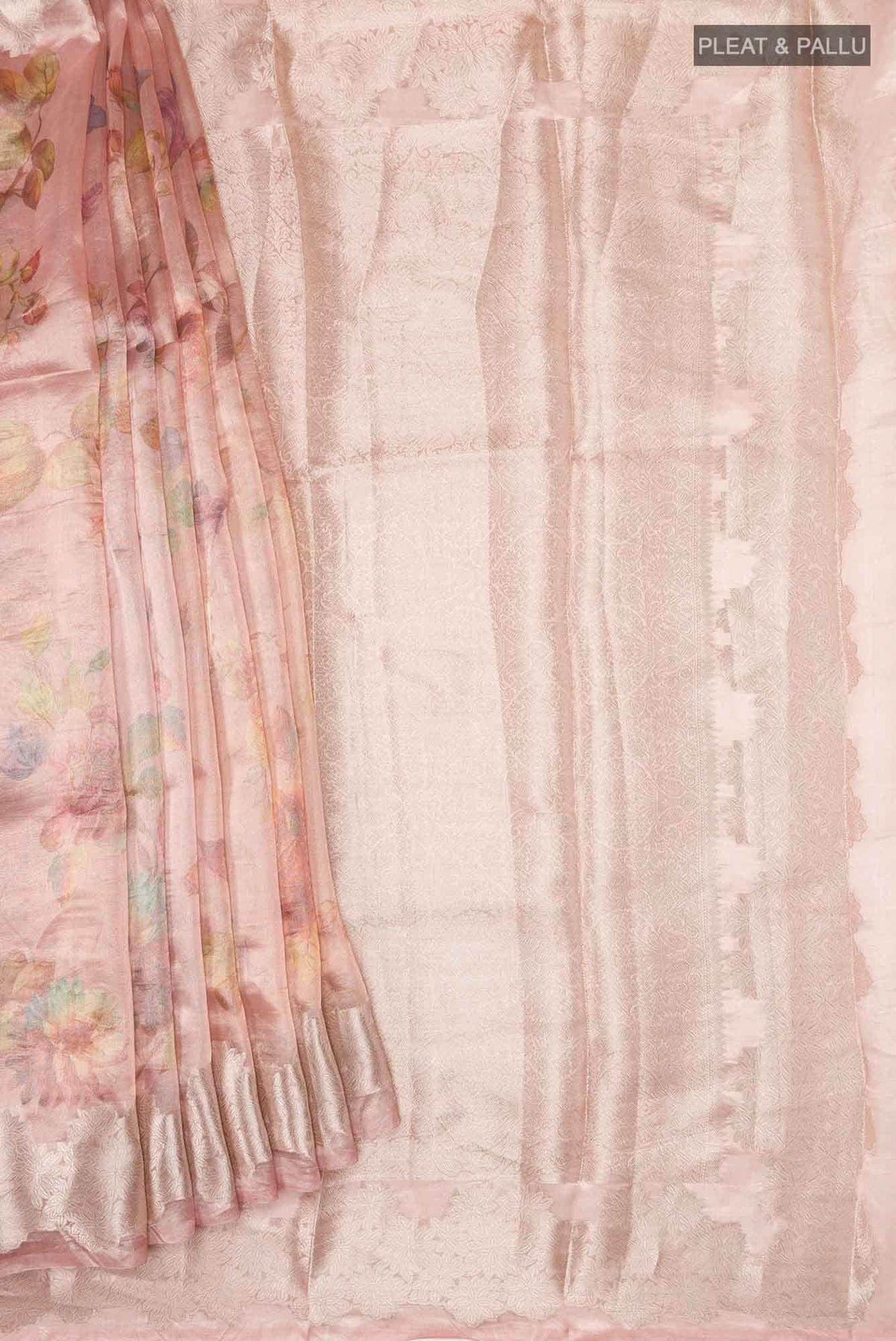 Rose Gold Tissue Silk Saree
