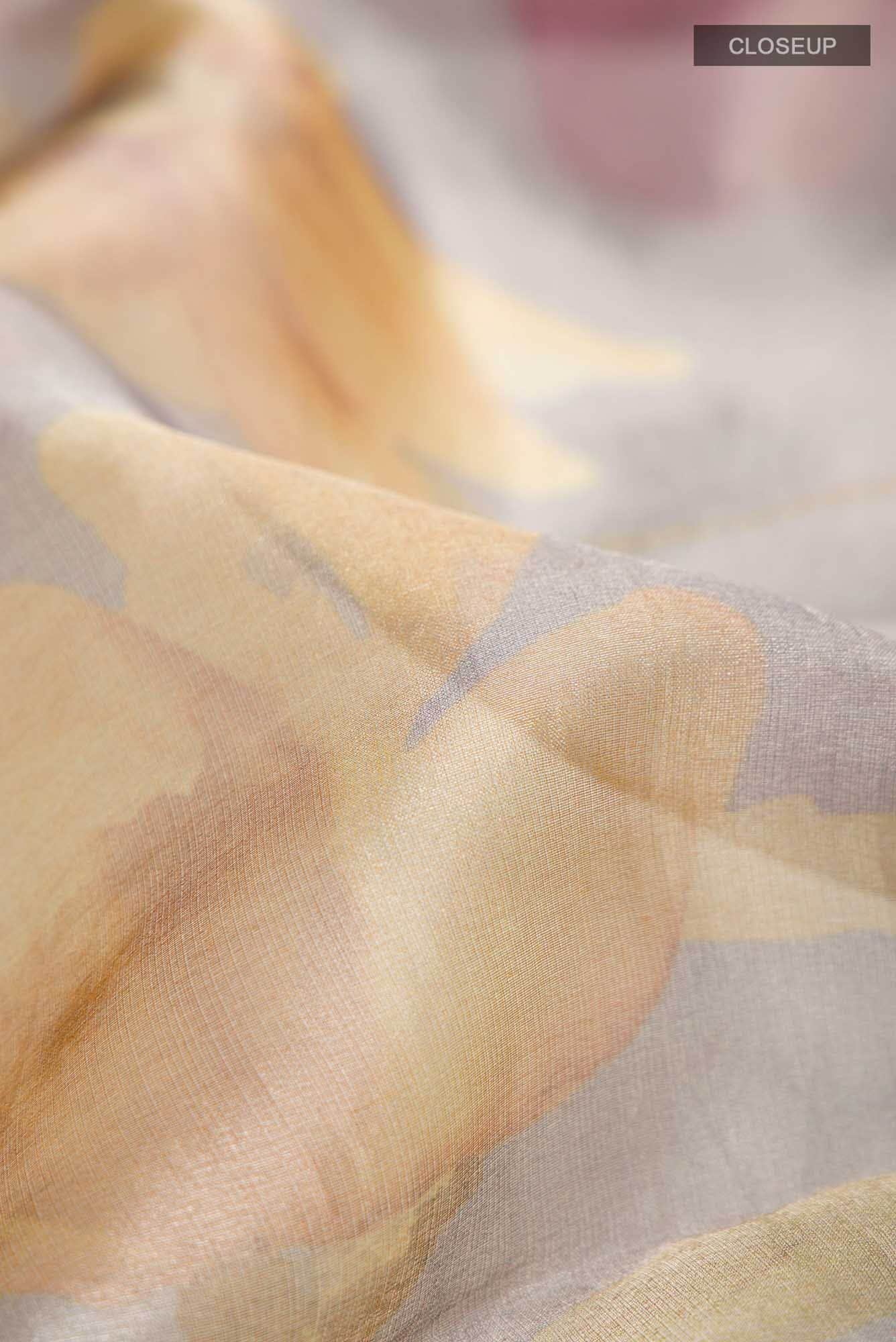 Grey Tissue Silk Saree