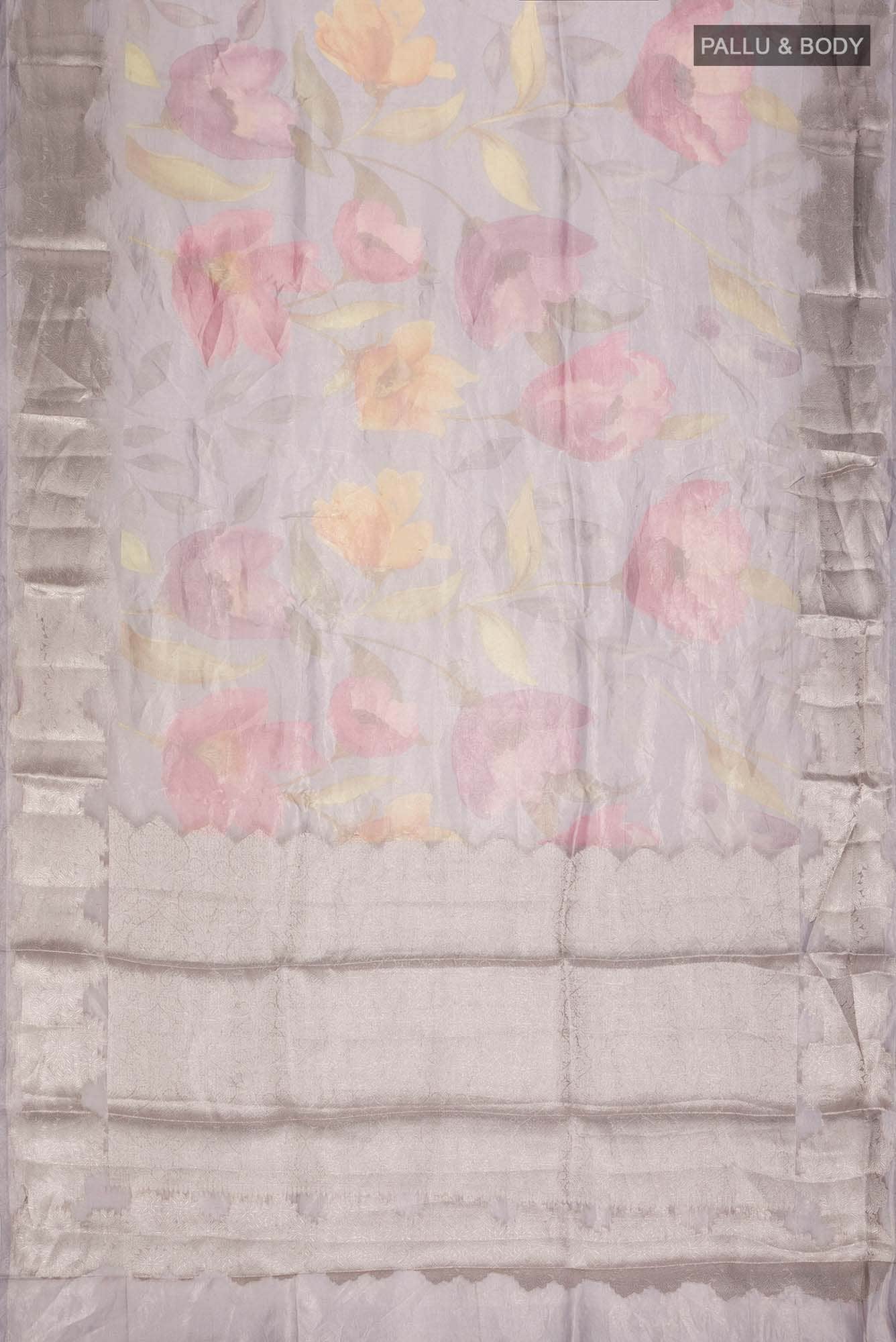 Grey Tissue Silk Saree
