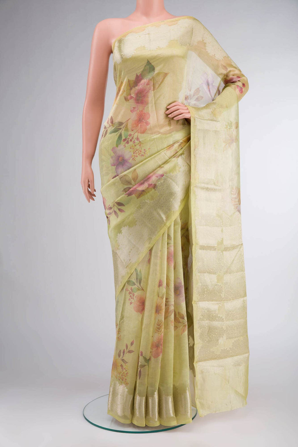 Yellow Tissue Silk Saree