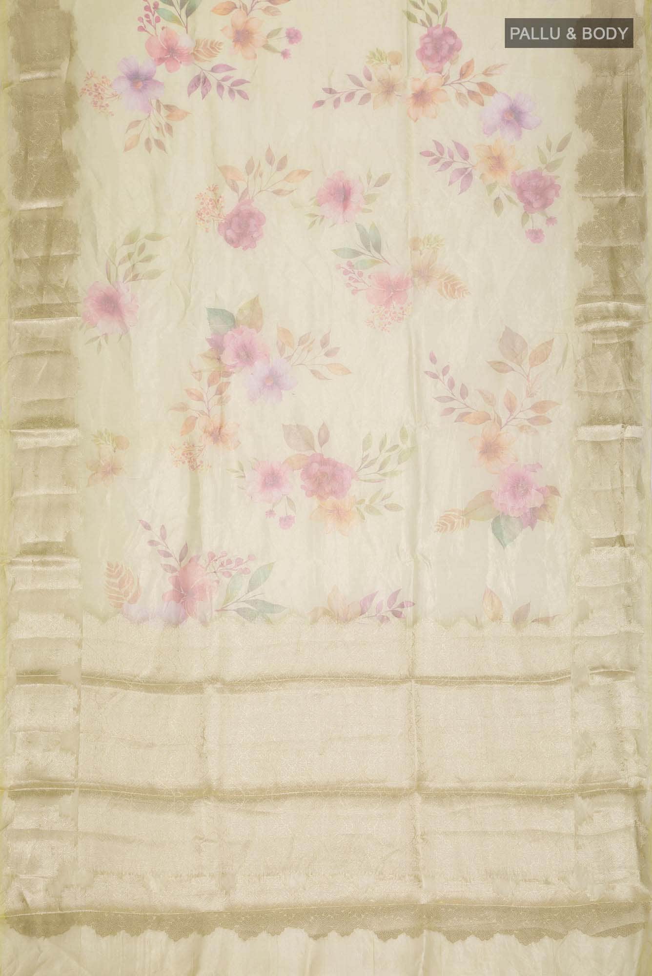 Yellow Tissue Silk Saree