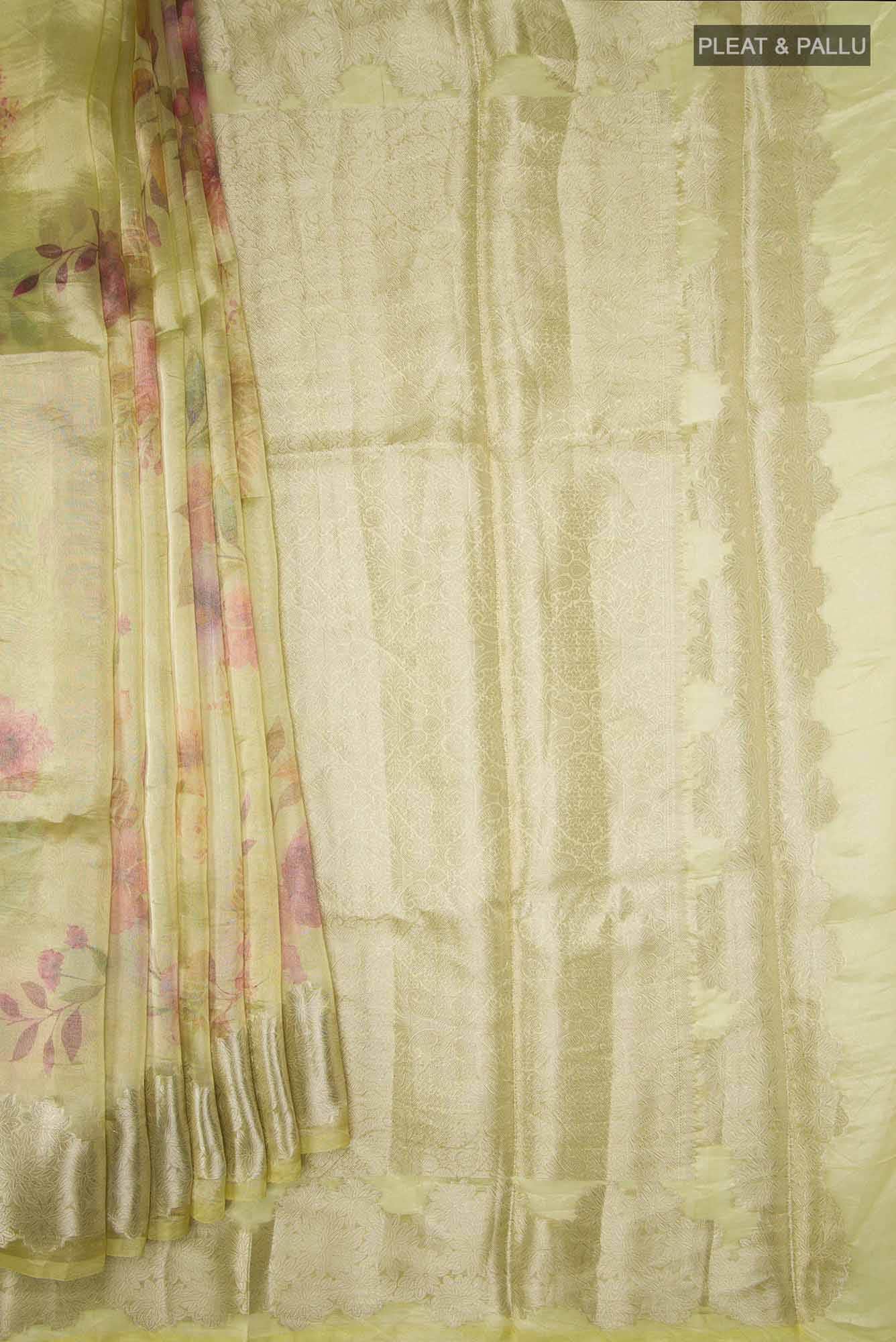 Yellow Tissue Silk Saree