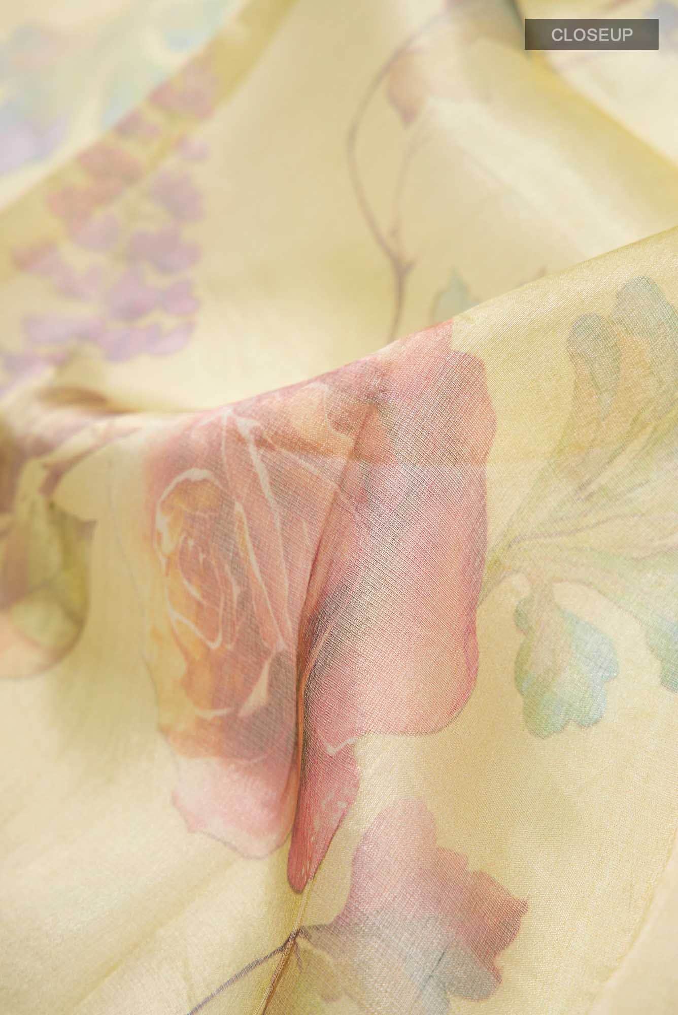 Yellow Tissue Silk Saree