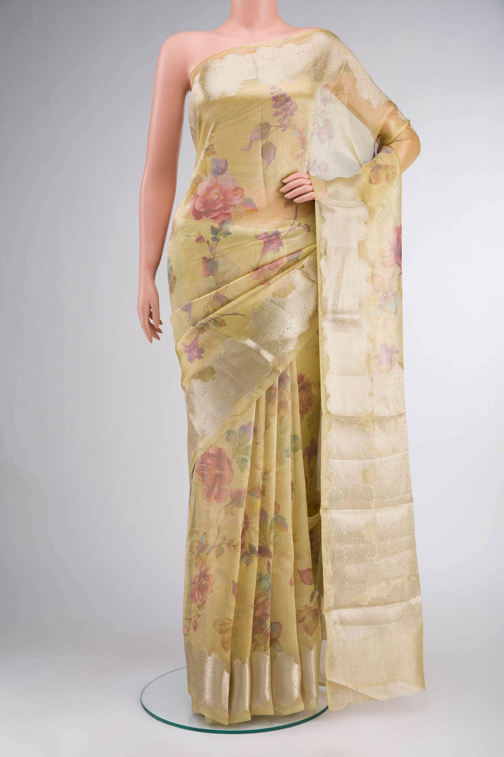 Yellow Tissue Silk Saree