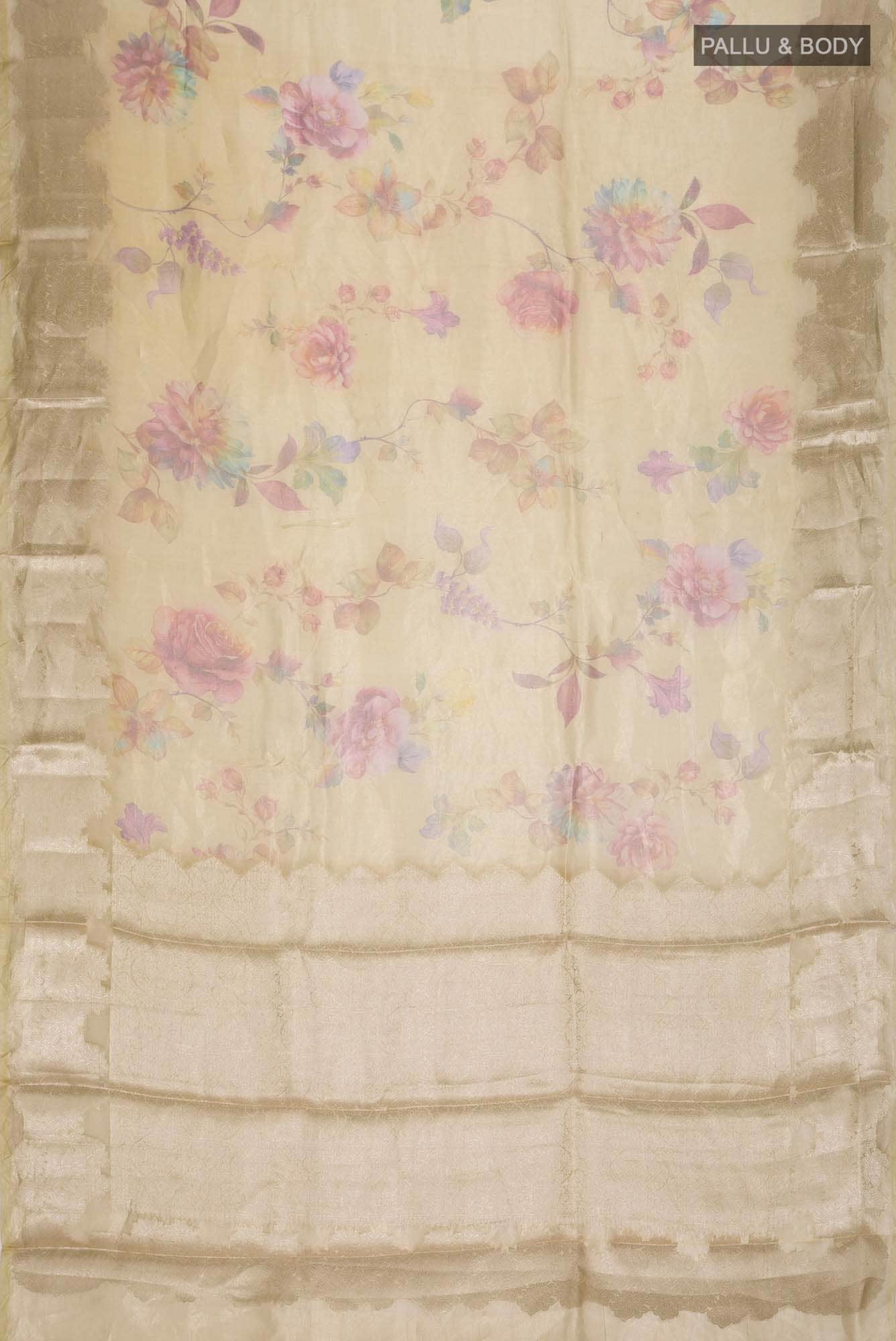 Yellow Tissue Silk Saree