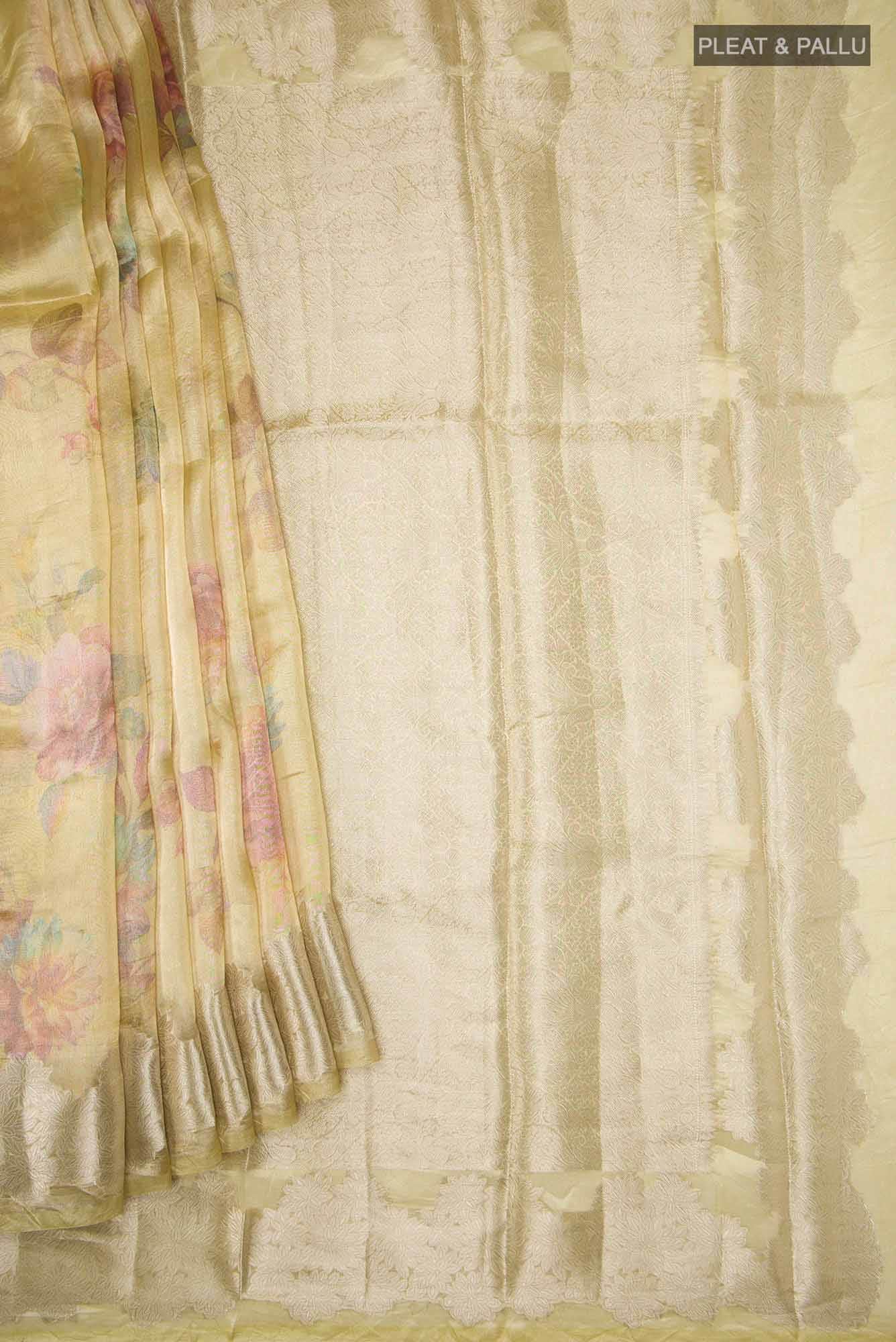 Yellow Tissue Silk Saree