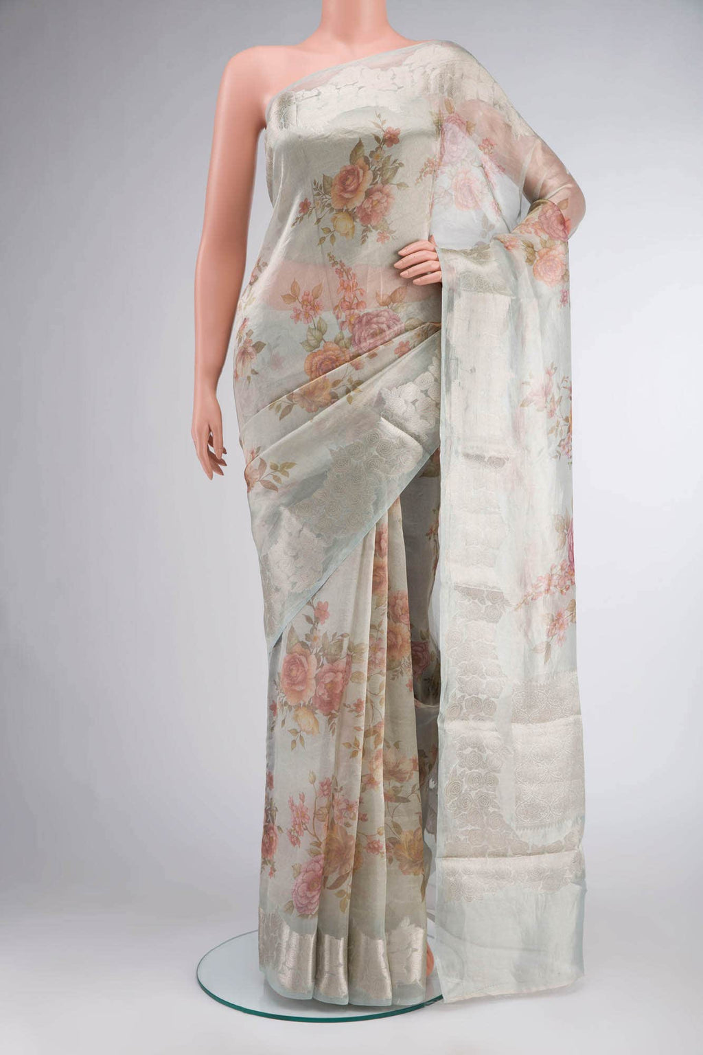 Blue Tissue Silk Saree