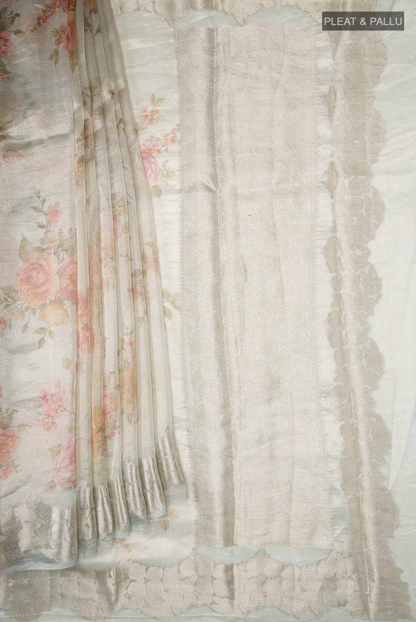 Blue Tissue Silk Saree