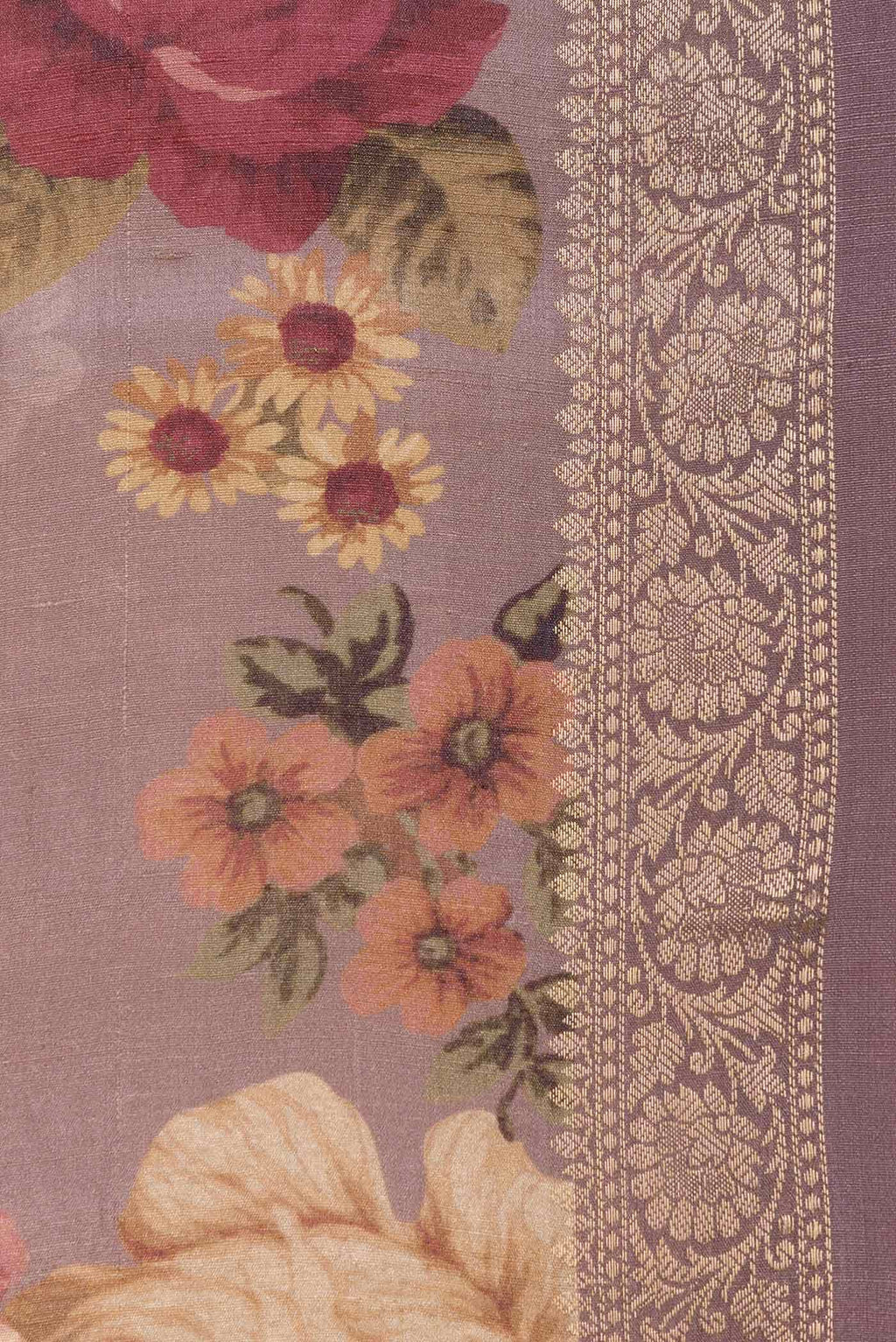 Lavender Dual Tone Tussar Silk Saree