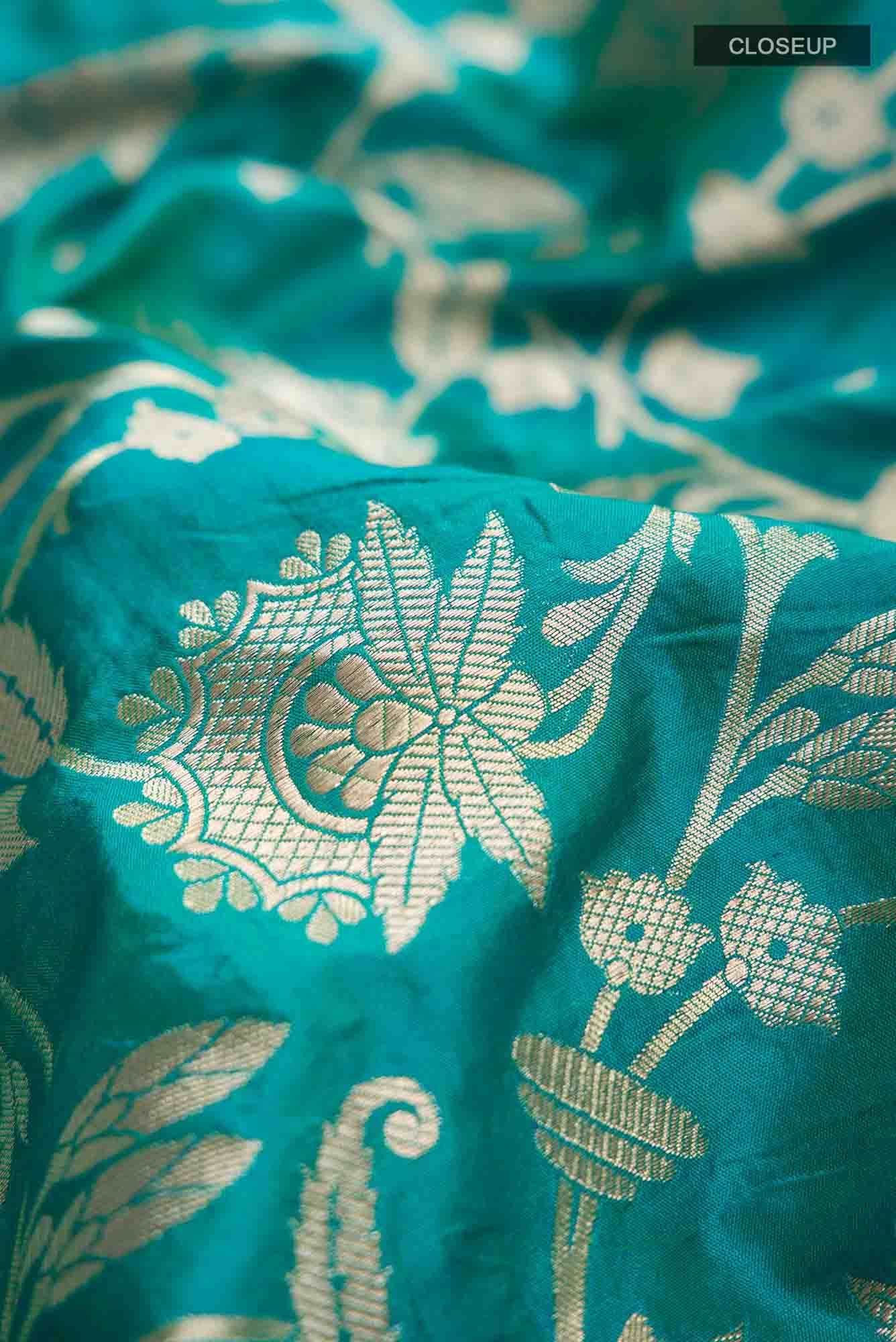 Blue Banarasi Silk Saree