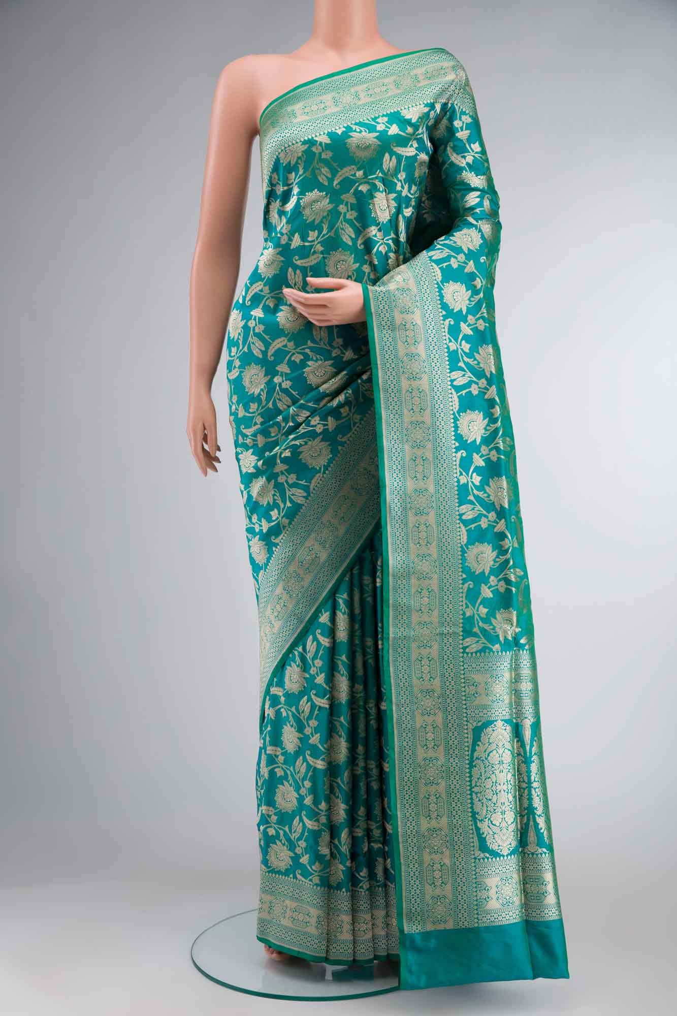 Blue Banarasi Silk Saree
