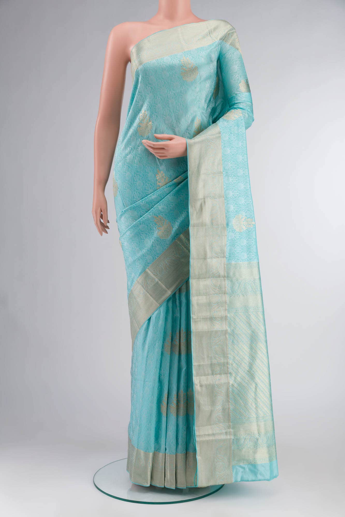 Blue Dual Tone Bangalore Silk Saree