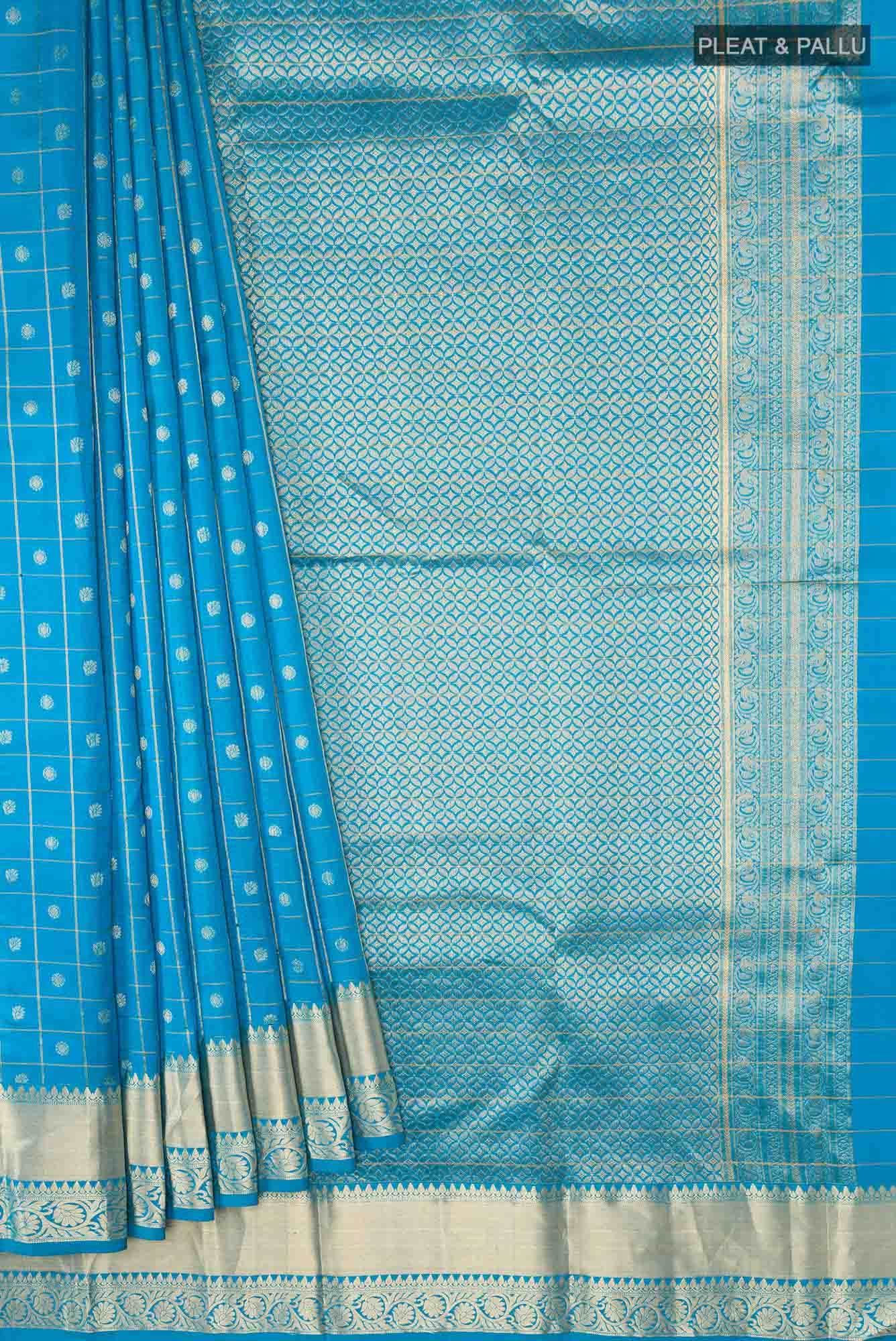 Blue Dual Tone Kanchipuram Silk Saree
