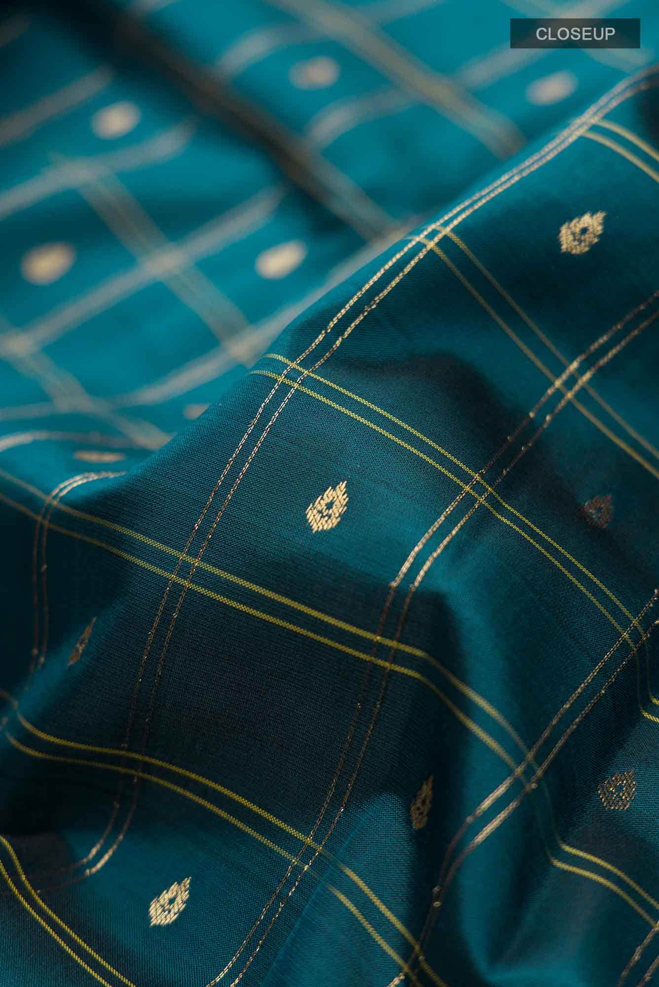 Blue Dual Tone Kanchipuram Silk Saree