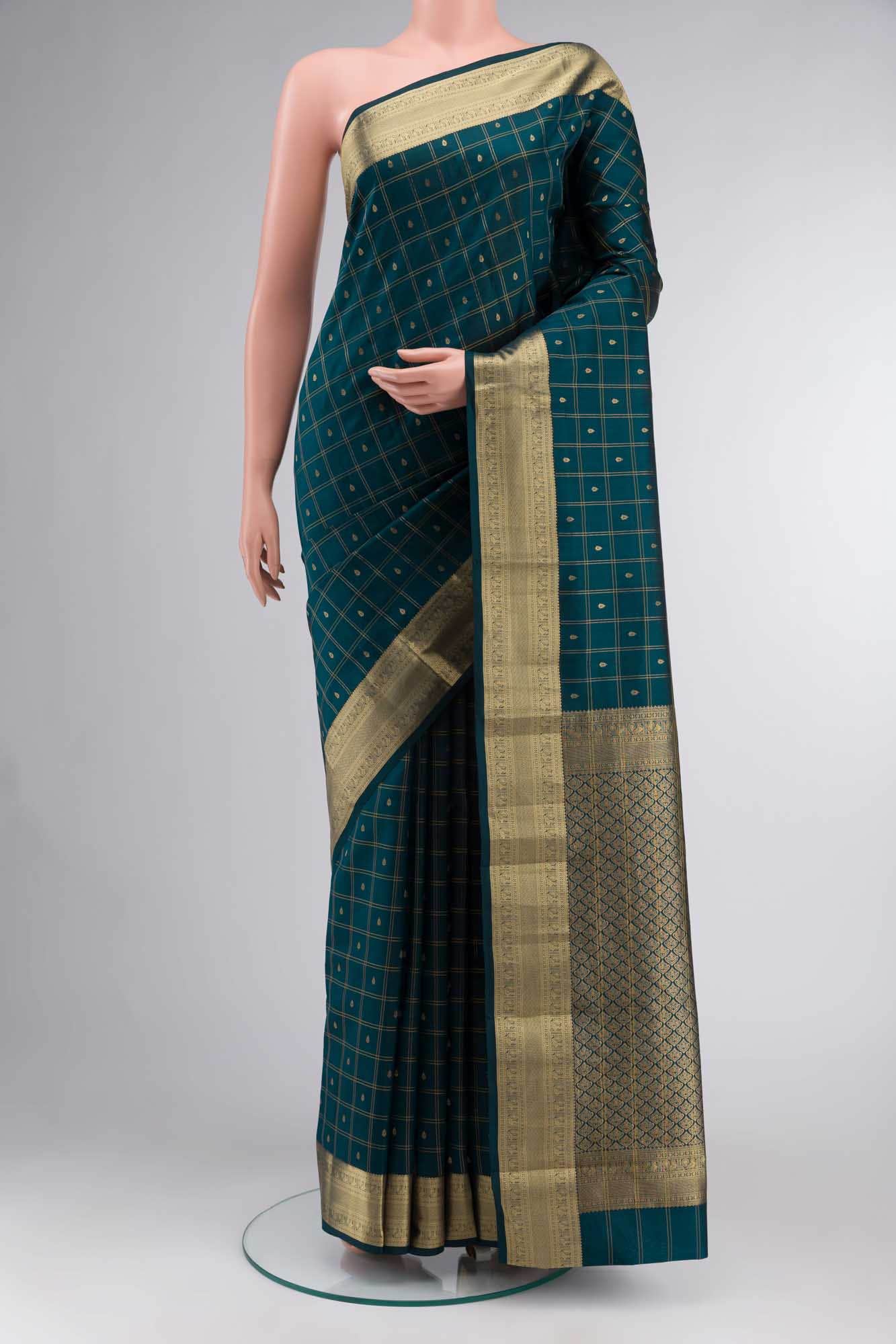 Blue Dual Tone Kanchipuram Silk Saree