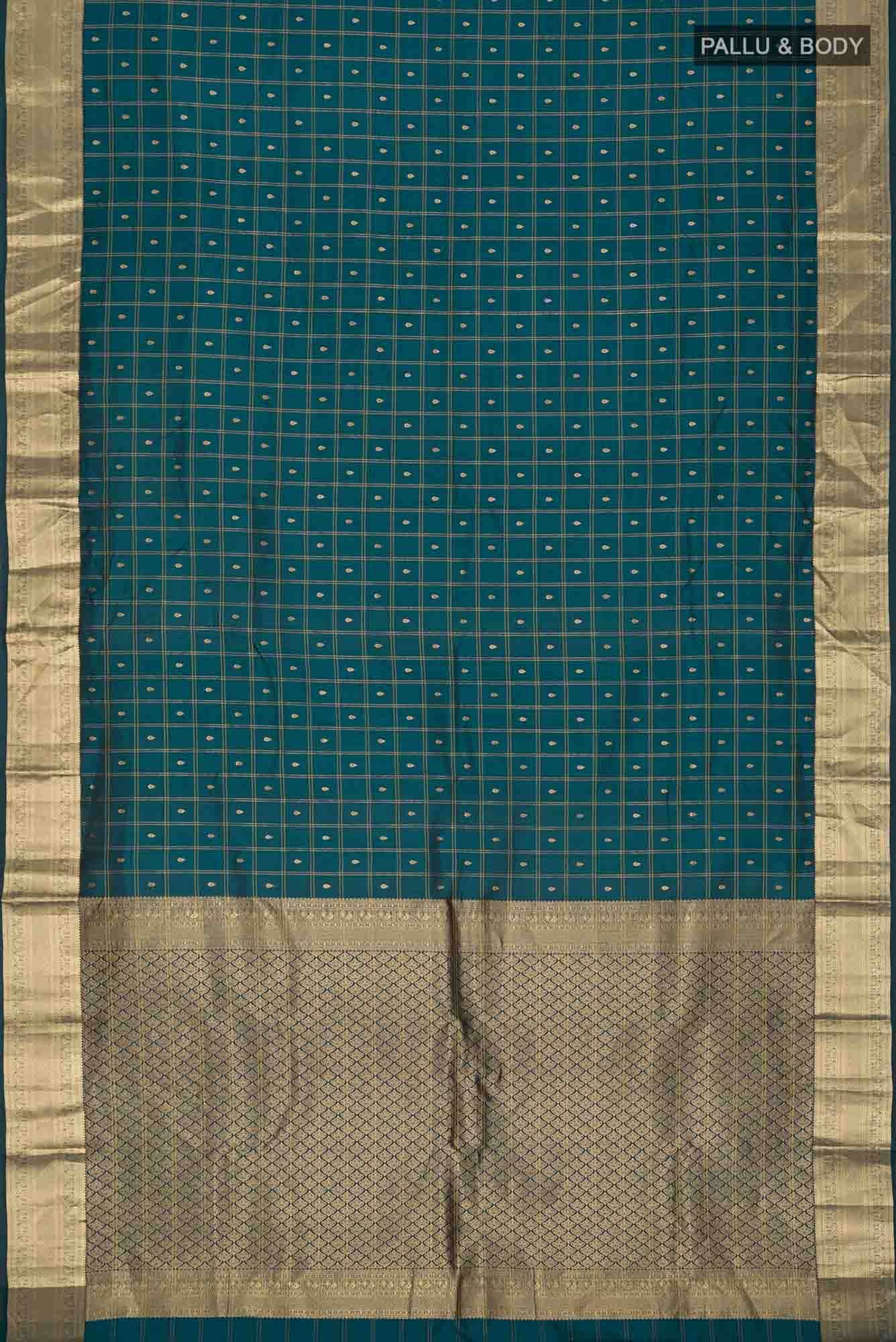 Blue Dual Tone Kanchipuram Silk Saree
