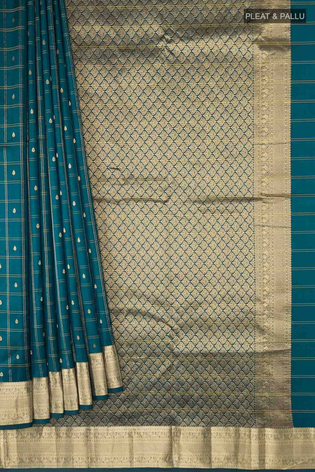 Blue Dual Tone Kanchipuram Silk Saree