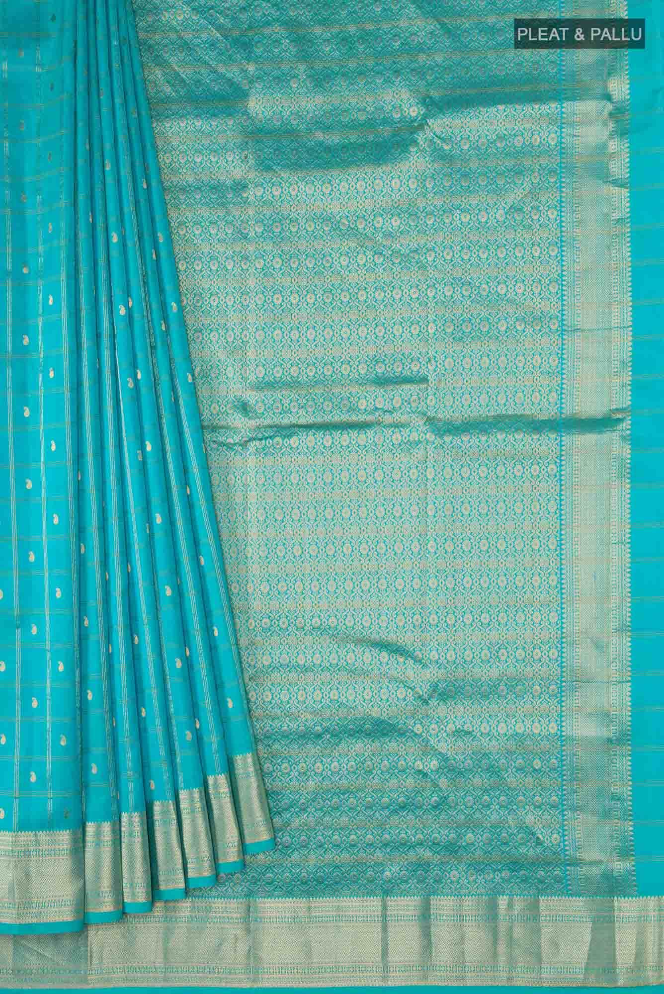 Blue Dual Tone Kanchipuram Silk Saree