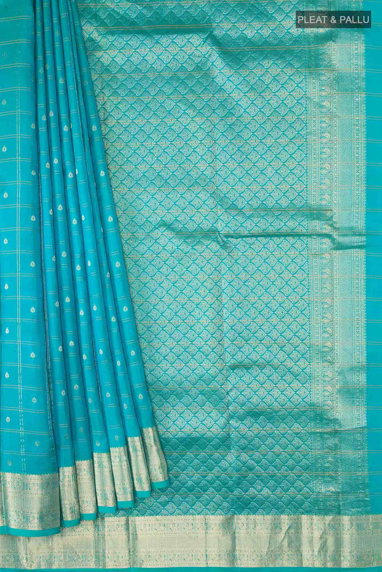 Blue Dual Tone Kanchipuram Silk Saree