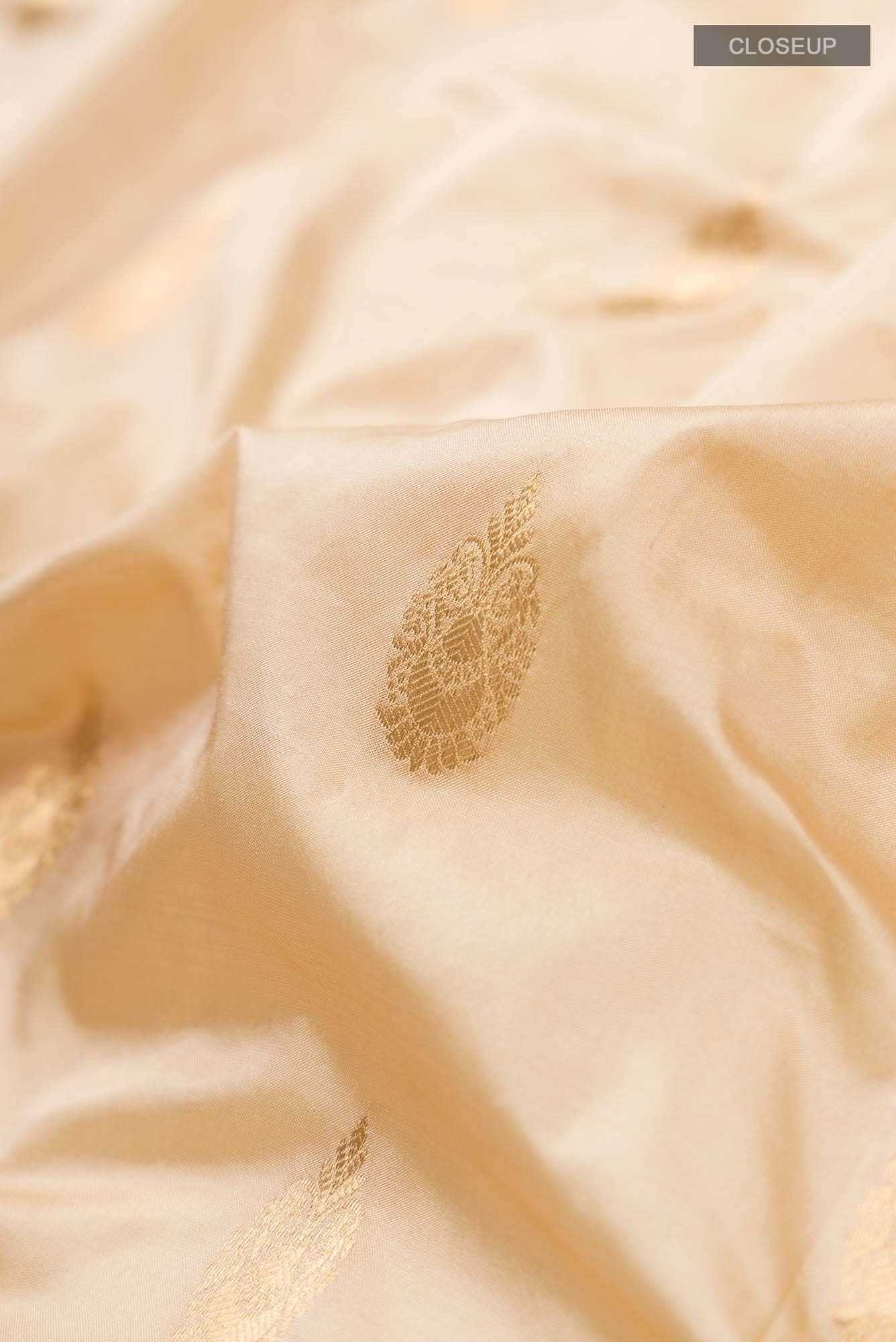 Beige Bangalore Silk Saree