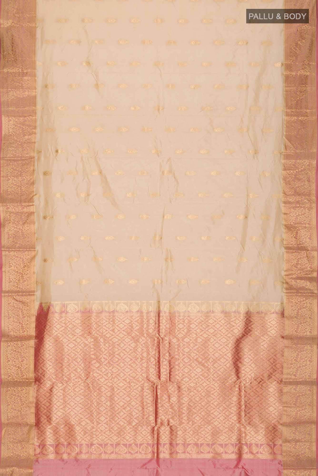 Beige Bangalore Silk Saree