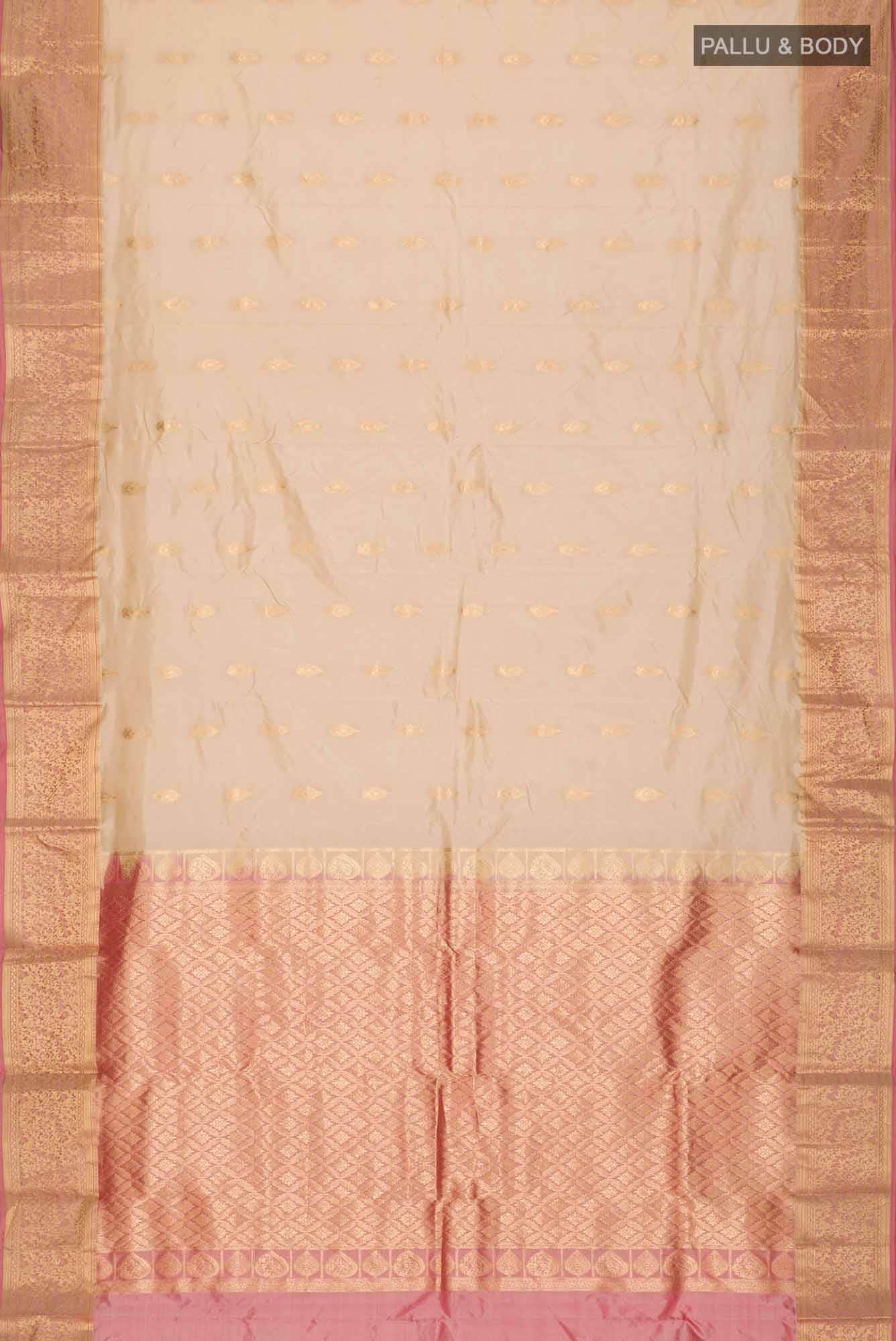Beige Bangalore Silk Saree